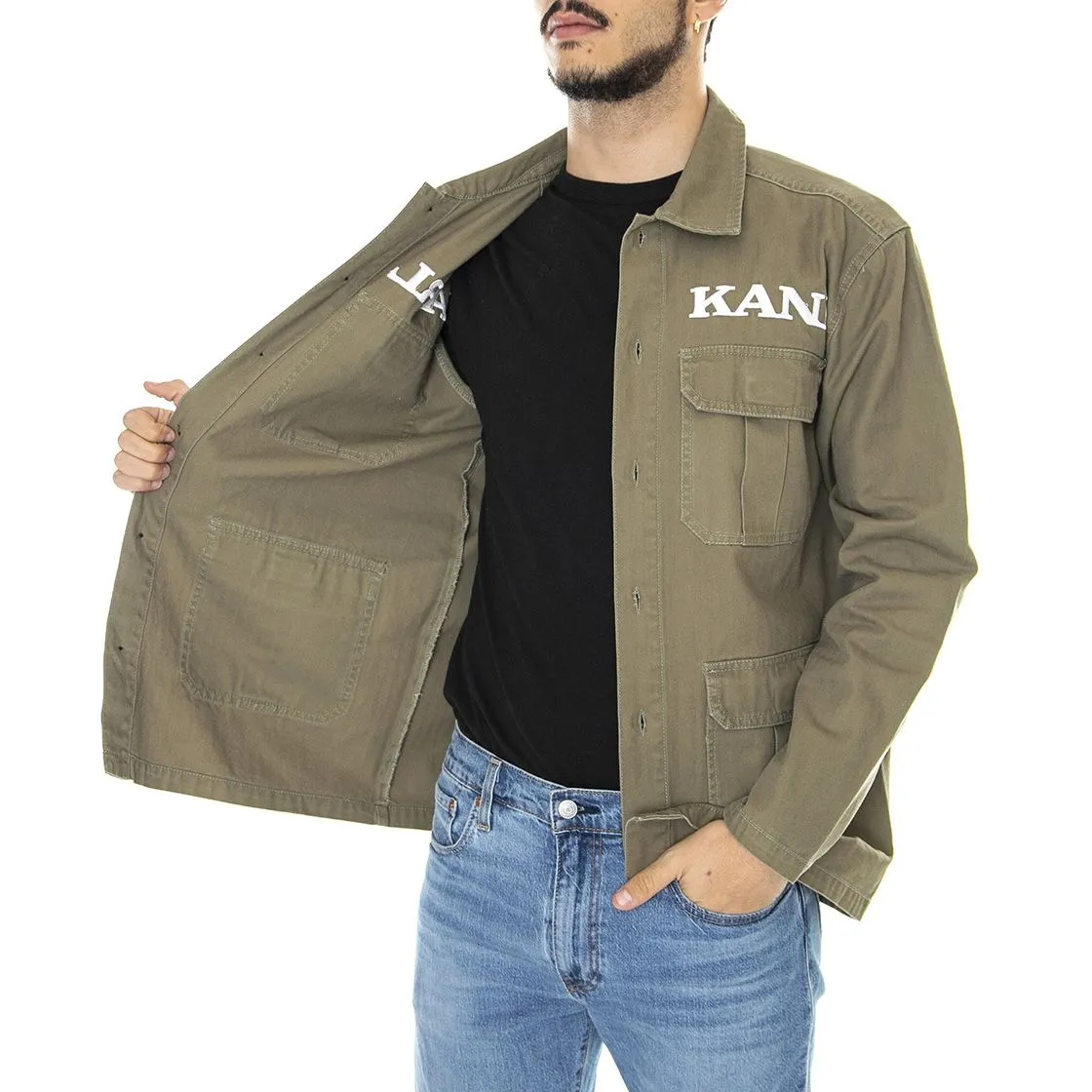 Karl Kani Retro Utility - Giacca Invernale Uomo Verde Scuro    