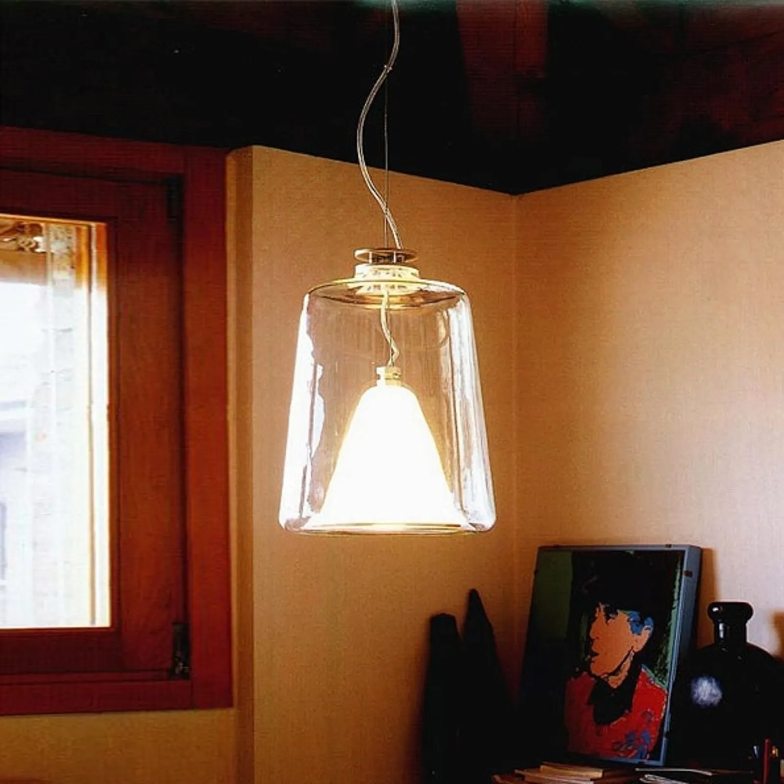 Lampada a sospensione Lanterna in vetro di murano