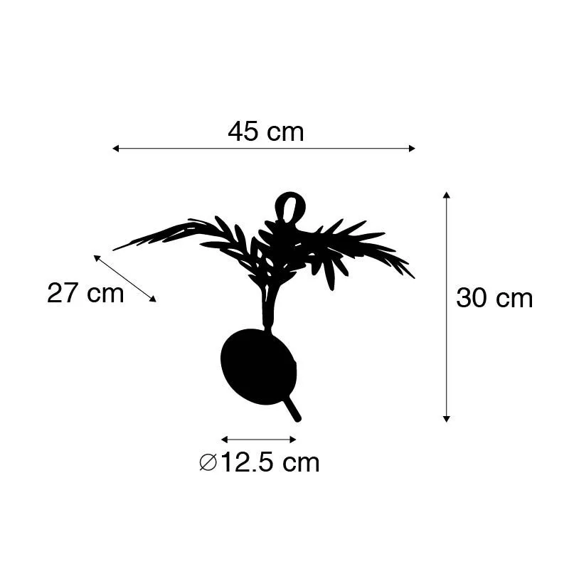 Lampada da parete vintage oro 30 cm - Botanica