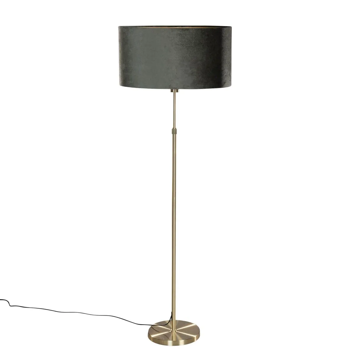 Lampada da terra dorata con paralume ovale in velluto verde 50 cm - Parte