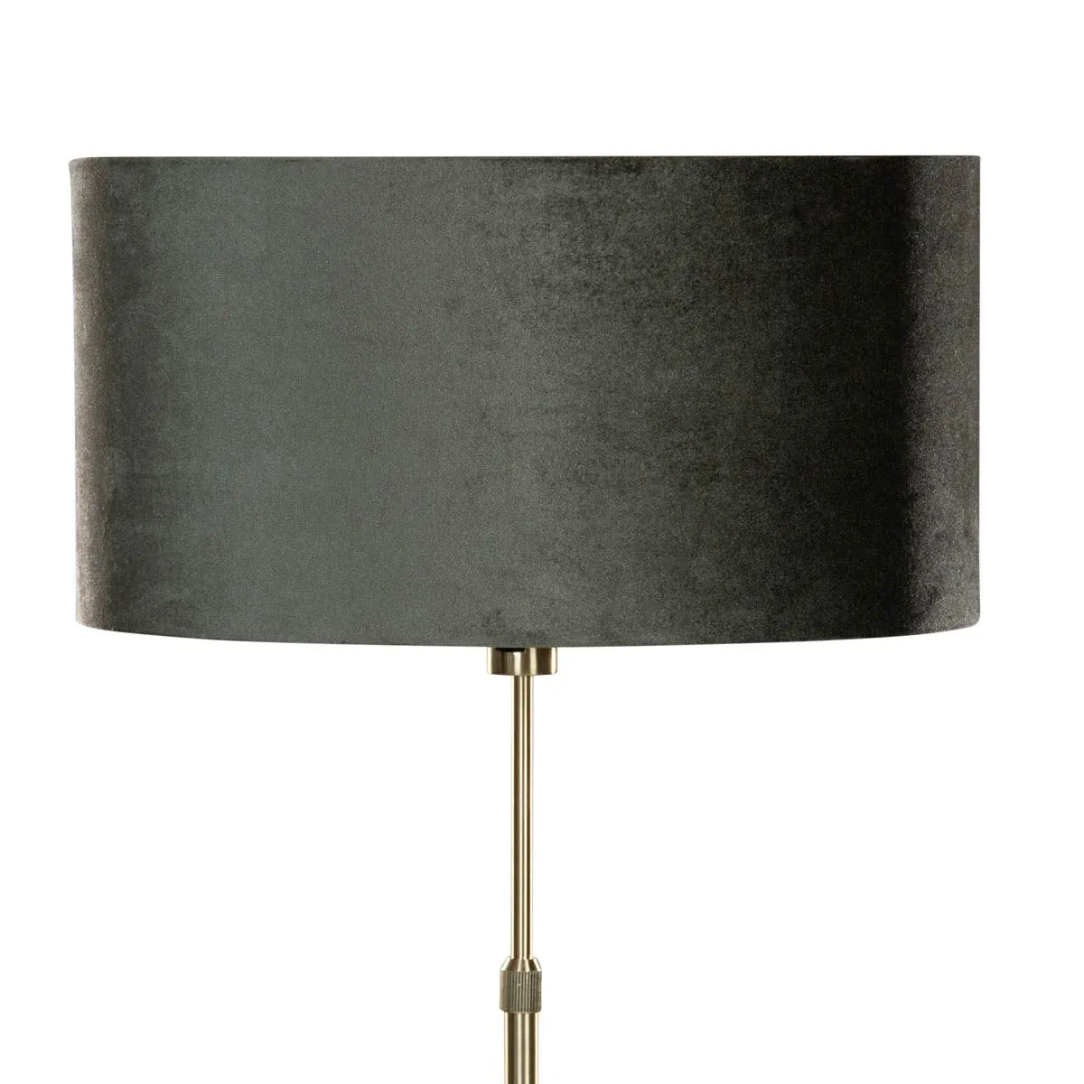 Lampada da terra dorata con paralume ovale in velluto verde 50 cm - Parte