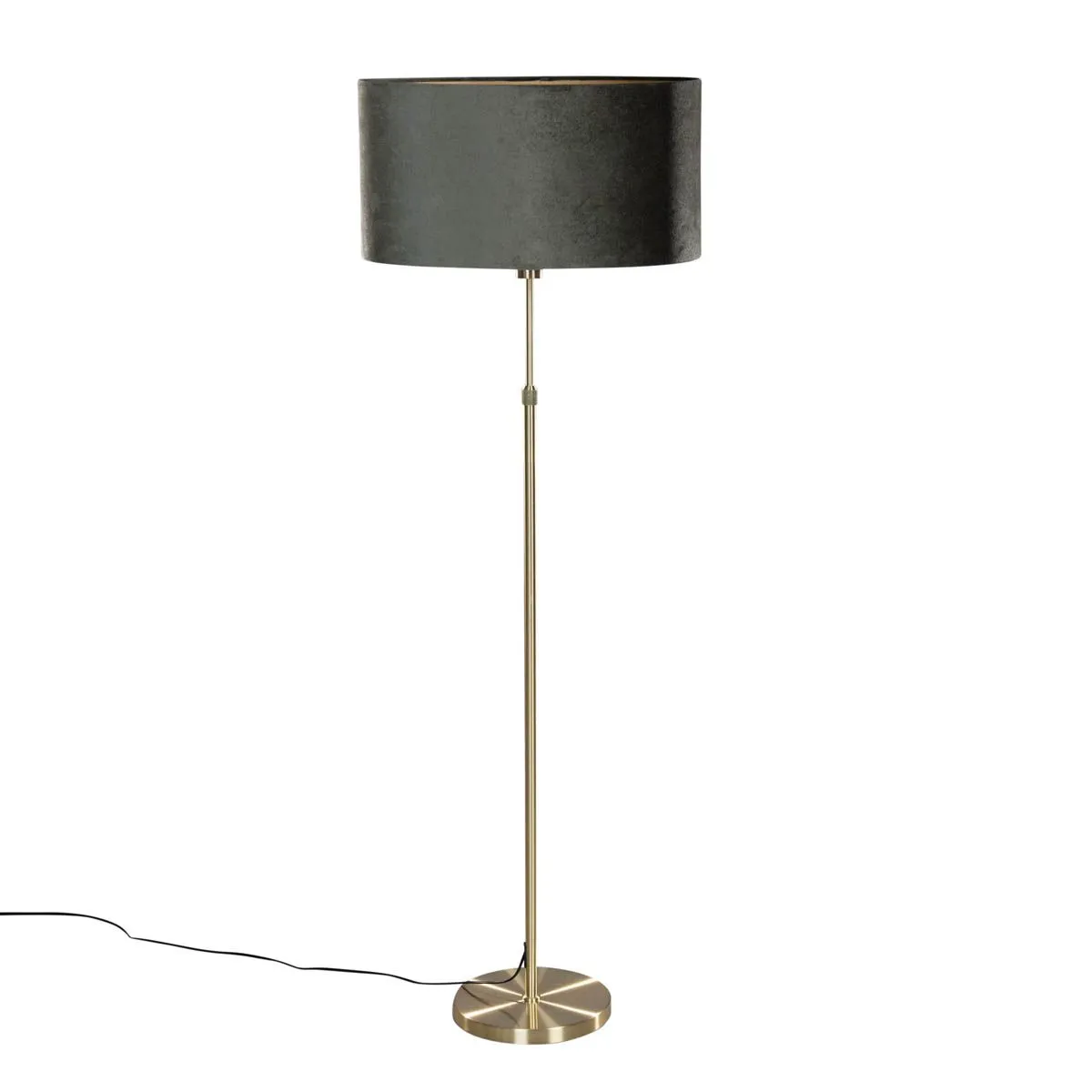 Lampada da terra dorata con paralume ovale in velluto verde 50 cm - Parte