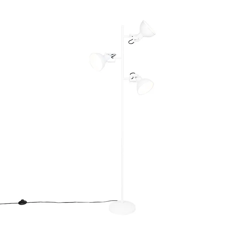 Lampada da terra industriale bianca a 3 luci - Tommy