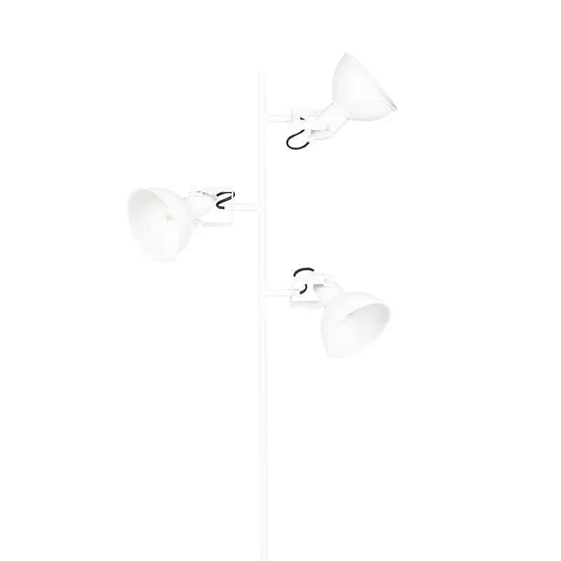 Lampada da terra industriale bianca a 3 luci - Tommy