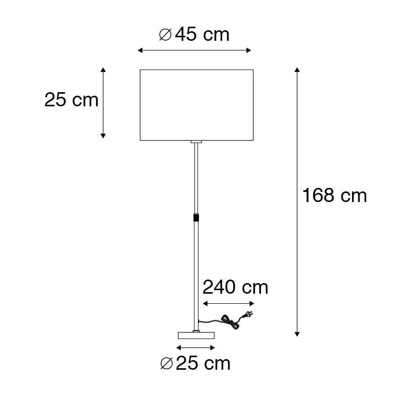 Lampada da terra oro / ottone con paralume nero / bianco 47 cm - Parte