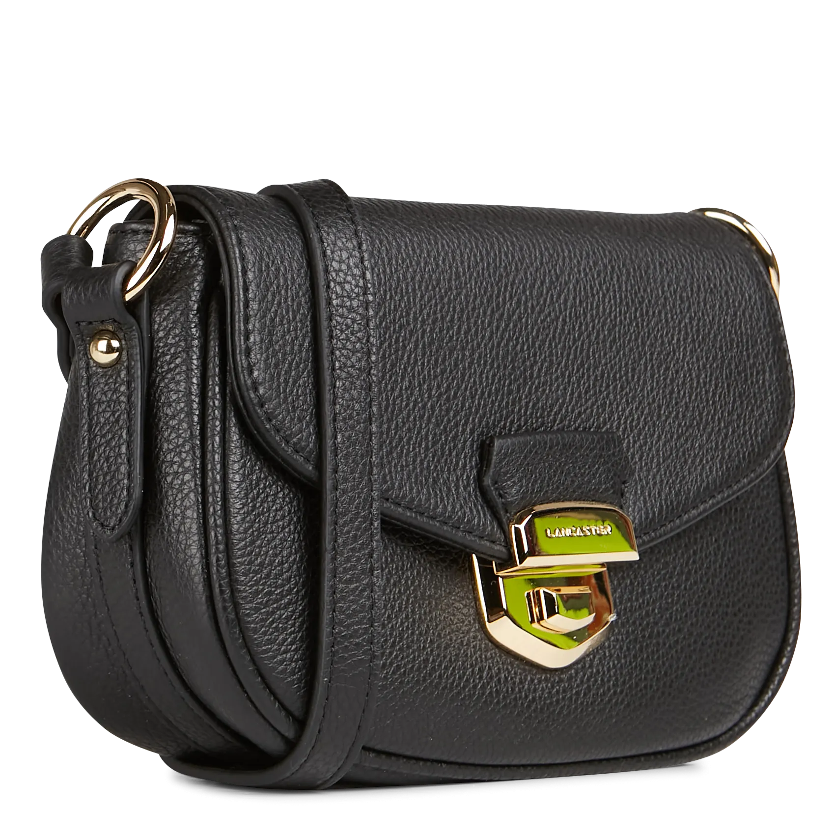  LANCASTER PARIS   MILANO SOPHIA - Borsa a tracolla in pelle con patella e fermaglio | Nero