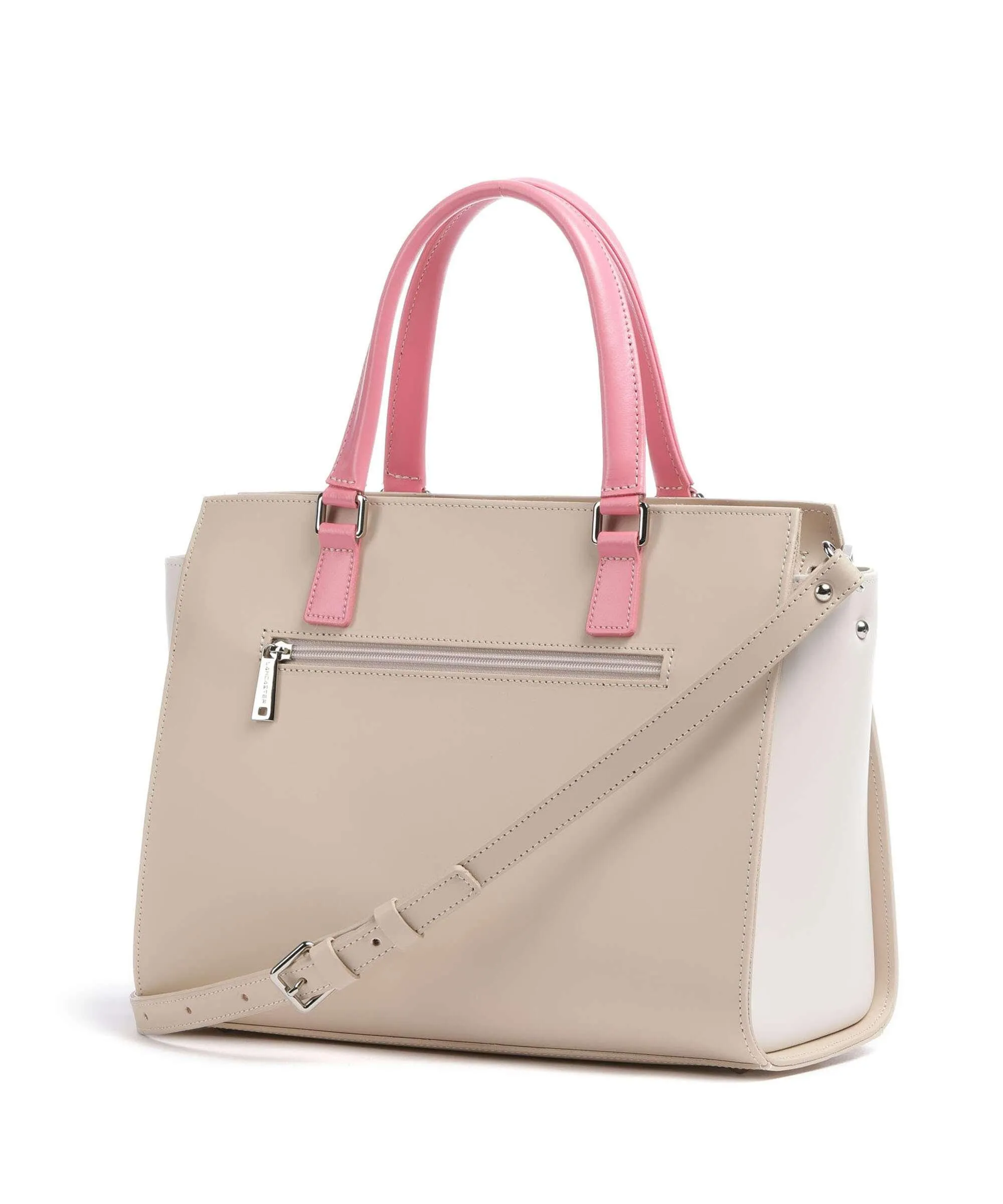  Lancaster Smooth Borsa a mano pelle bovina beige  