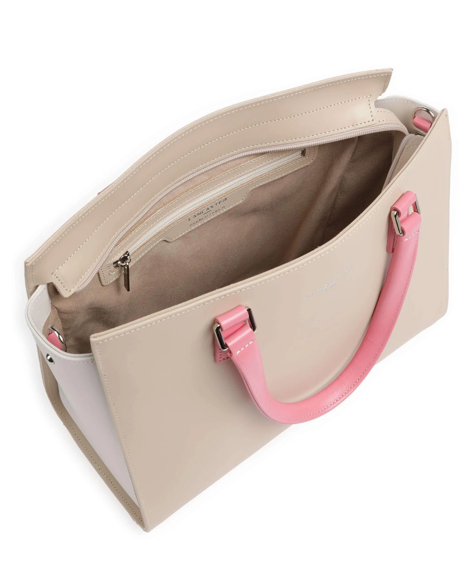  Lancaster Smooth Borsa a mano pelle bovina beige  