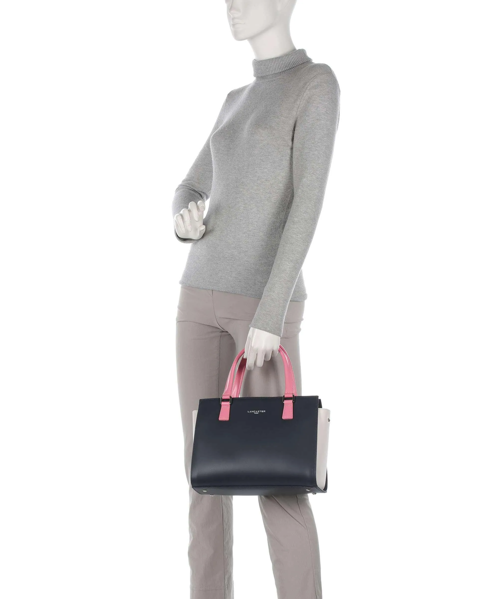  Lancaster Smooth Borsa a mano pelle di vacchetta liscia navy  