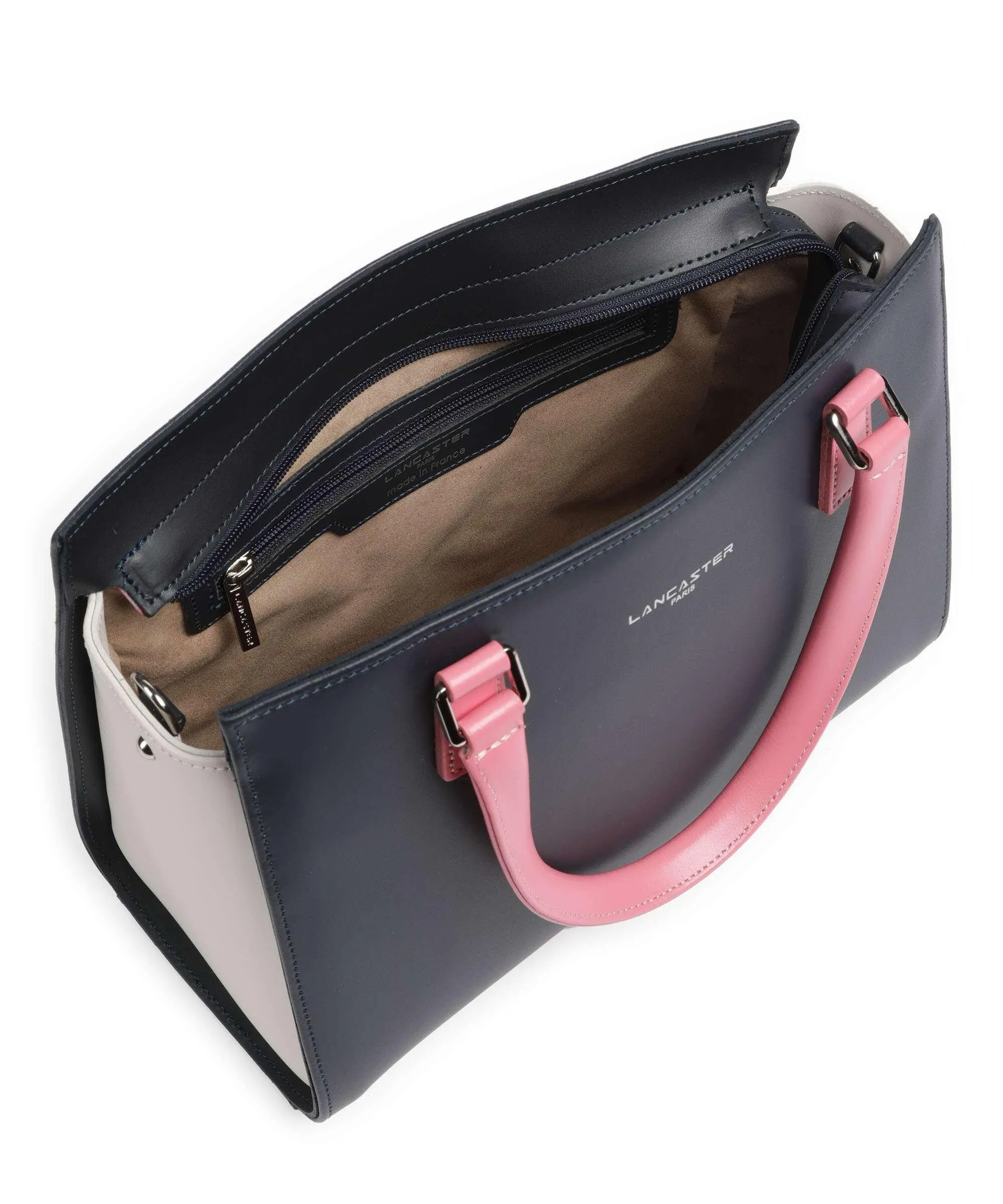  Lancaster Smooth Borsa a mano pelle di vacchetta liscia navy  