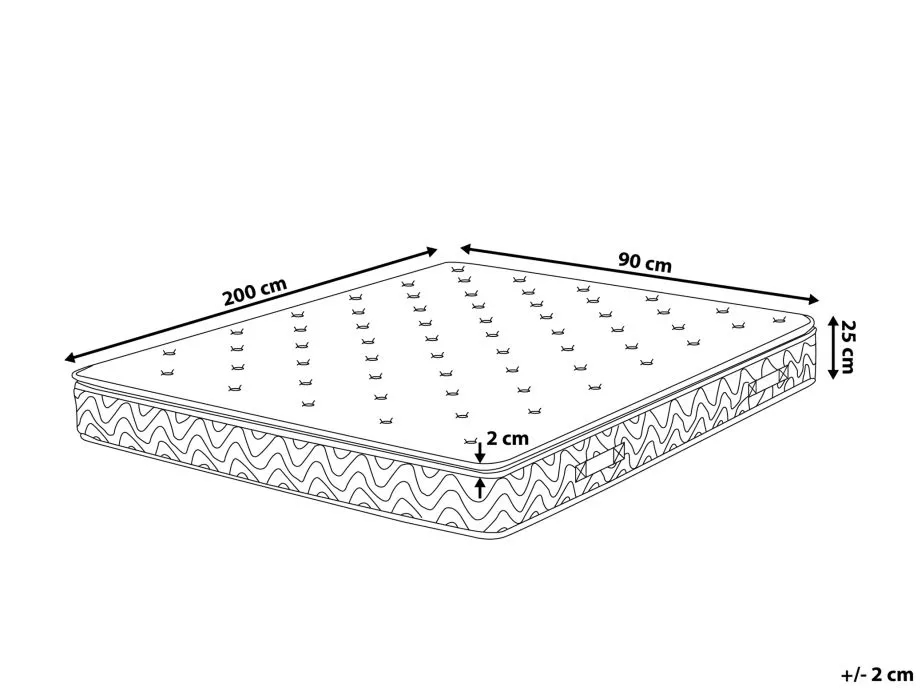 Latex Pocket Spring Mattress JOY Medium 90 x 200 cm (EU Single)