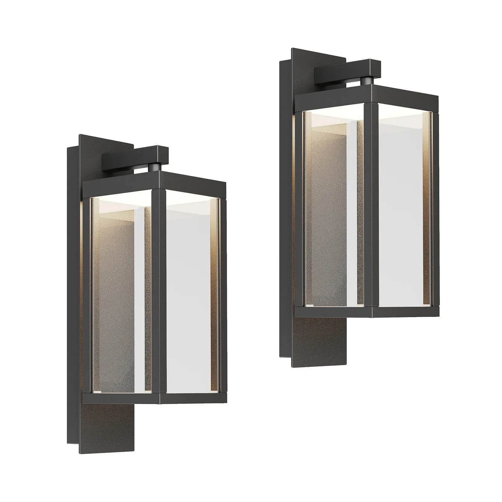Lucande Applique da esterni LED Ferdinand, set di 2, grigio, 38 cm
