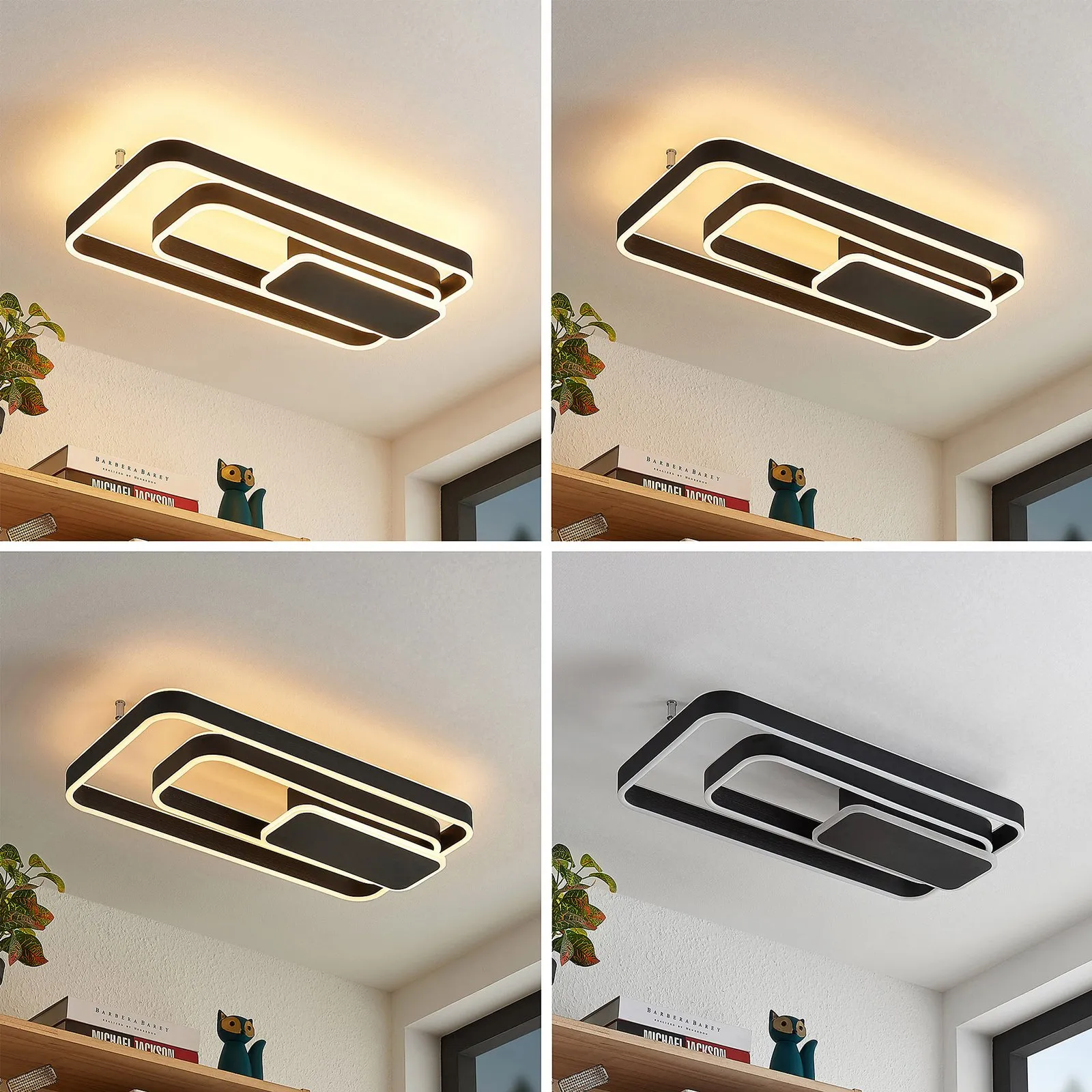 Lucande Kadira Plafoniera LED, 60 cm, nero