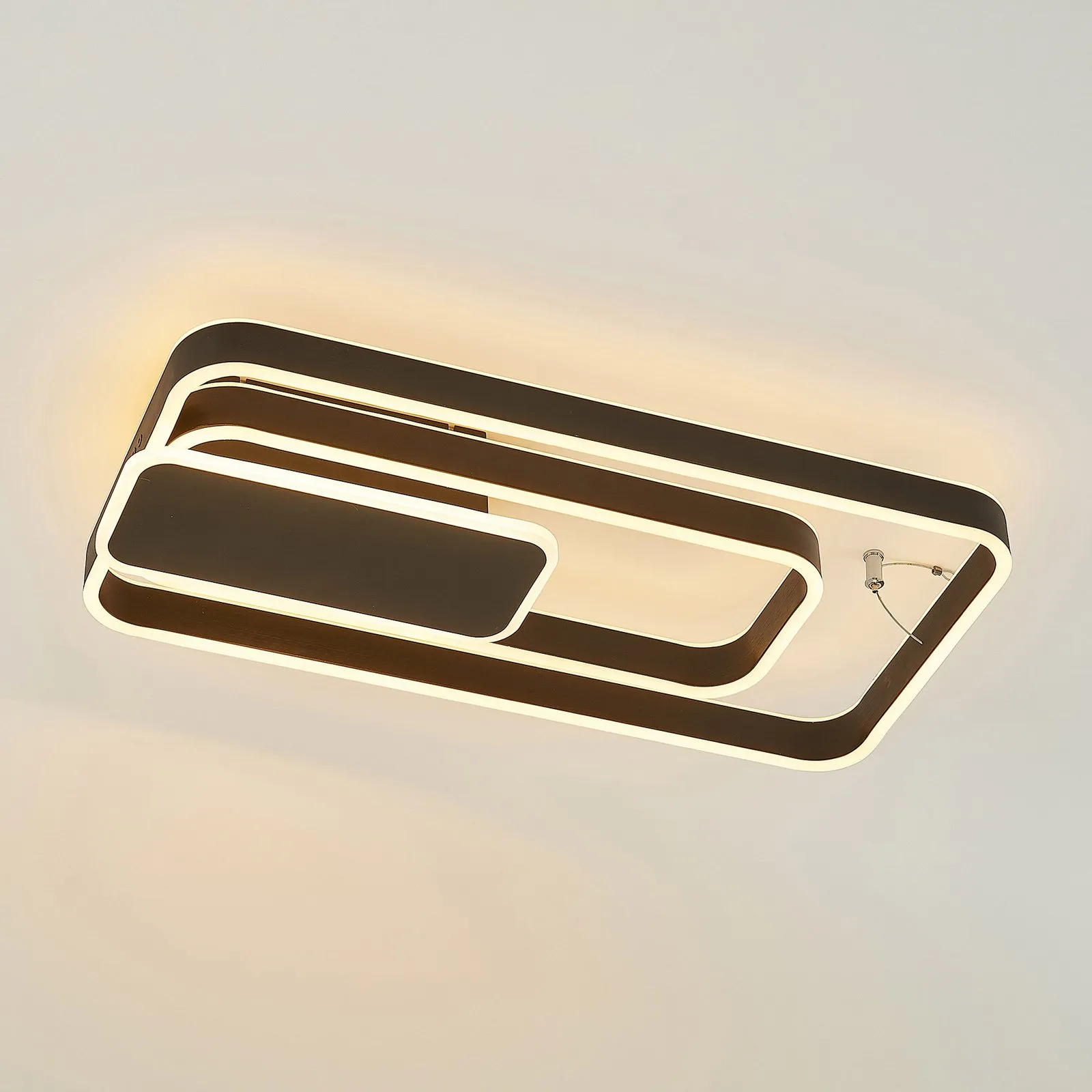Lucande Kadira Plafoniera LED, 60 cm, nero