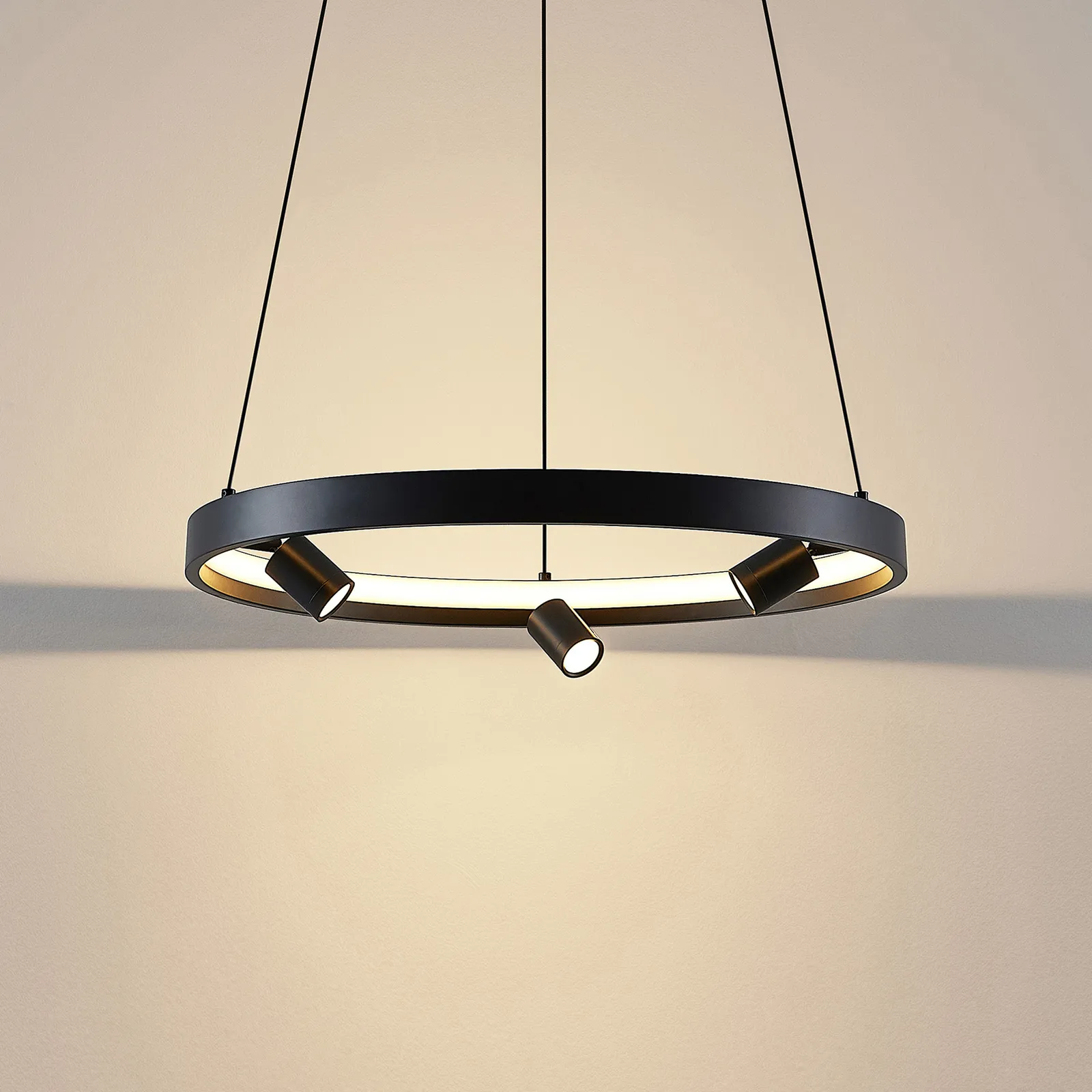 Lucande Paliva LED a sospensione, 48 cm, nero