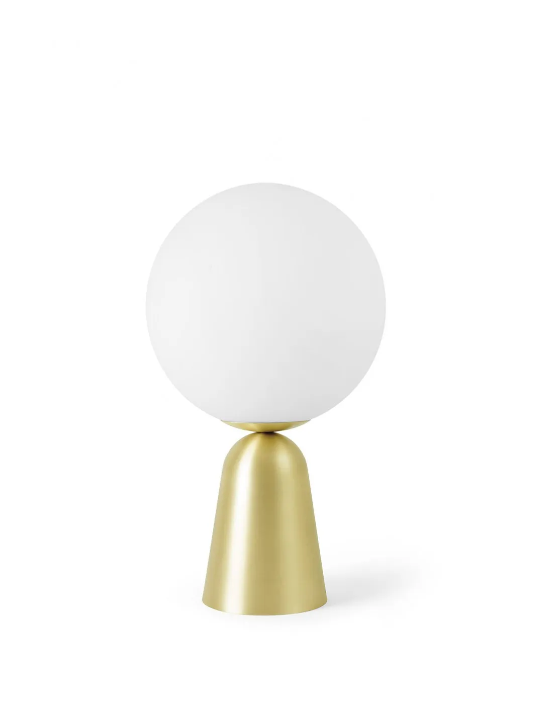 Lume Tavolo Moderno Lunar Ottone 1xE27 Sfera Vetro Bianco H51 cm Miloox