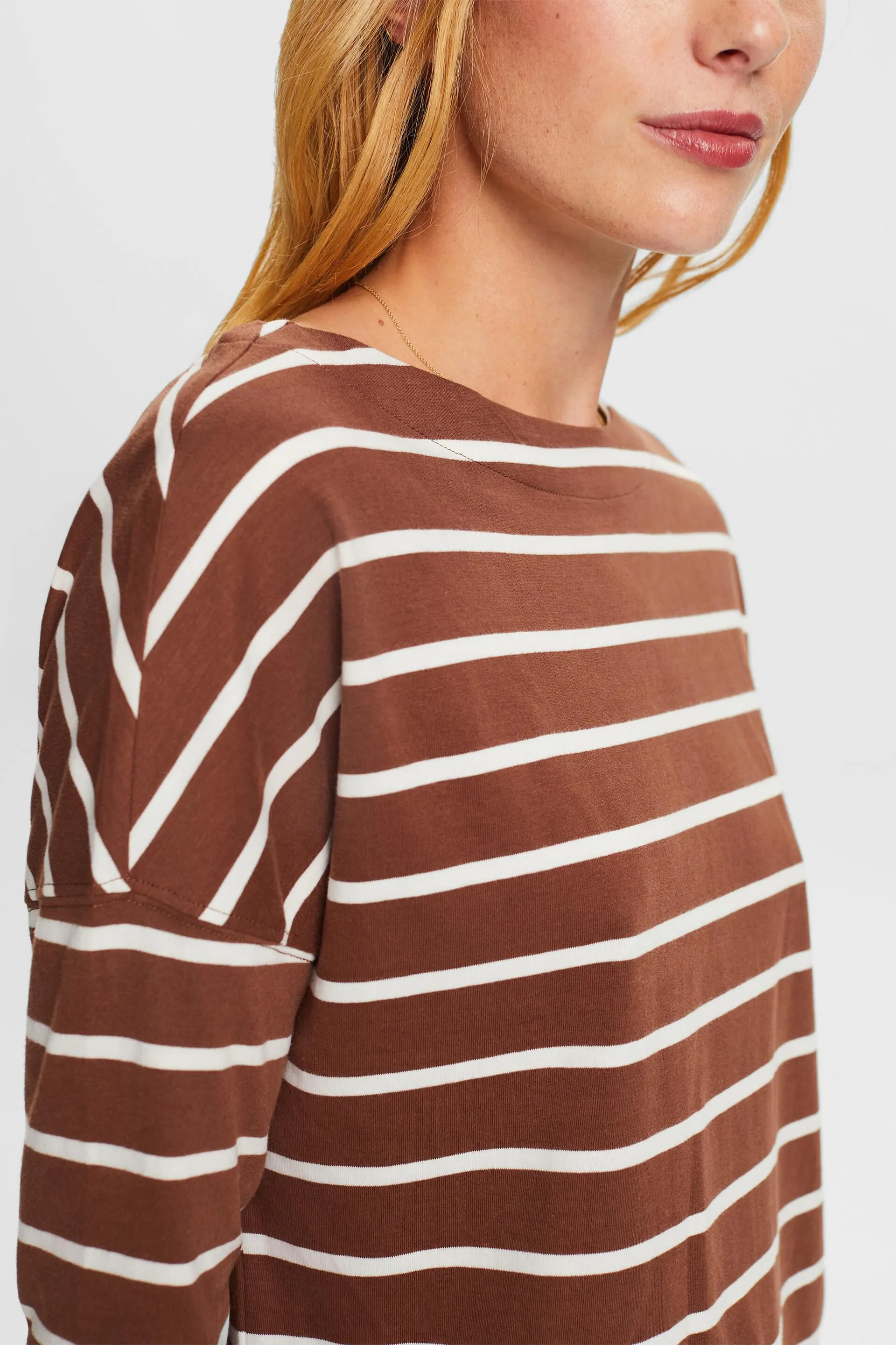 Maglia a maniche lunghe in cotone a righe