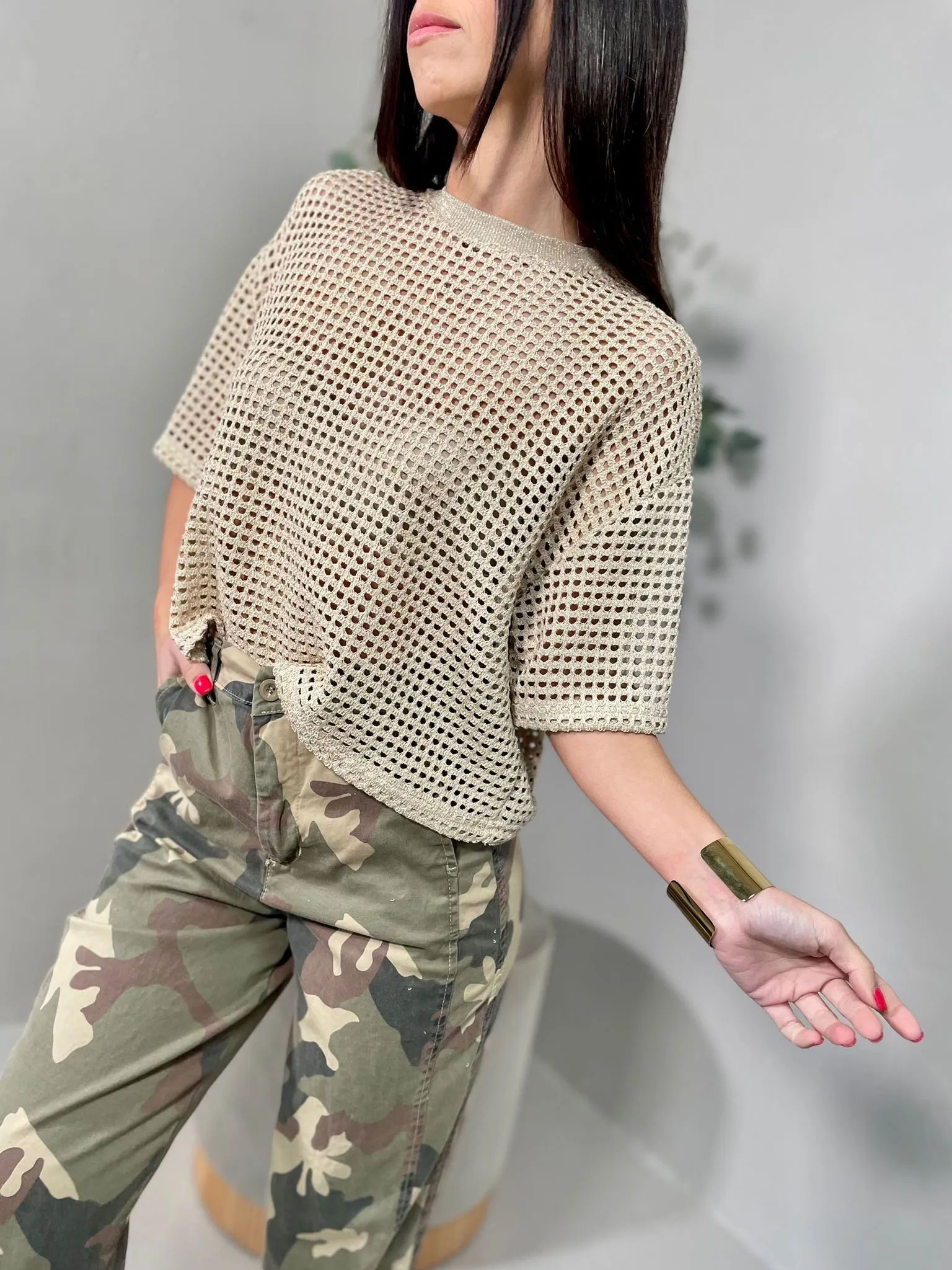 Maglia a Rete Crop Vicolo