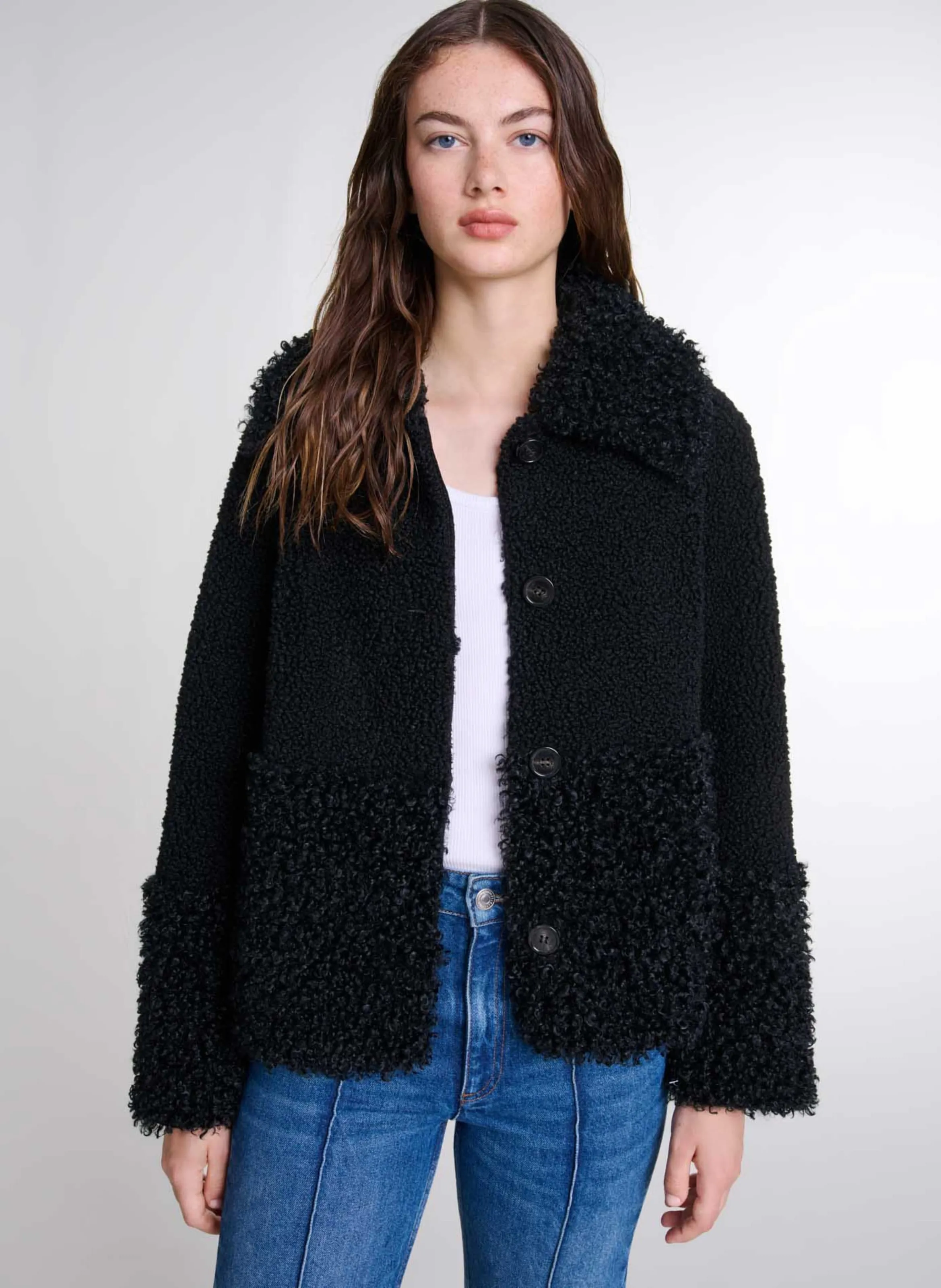  MAJE   Giacca dritta Blair Fancy | Nero