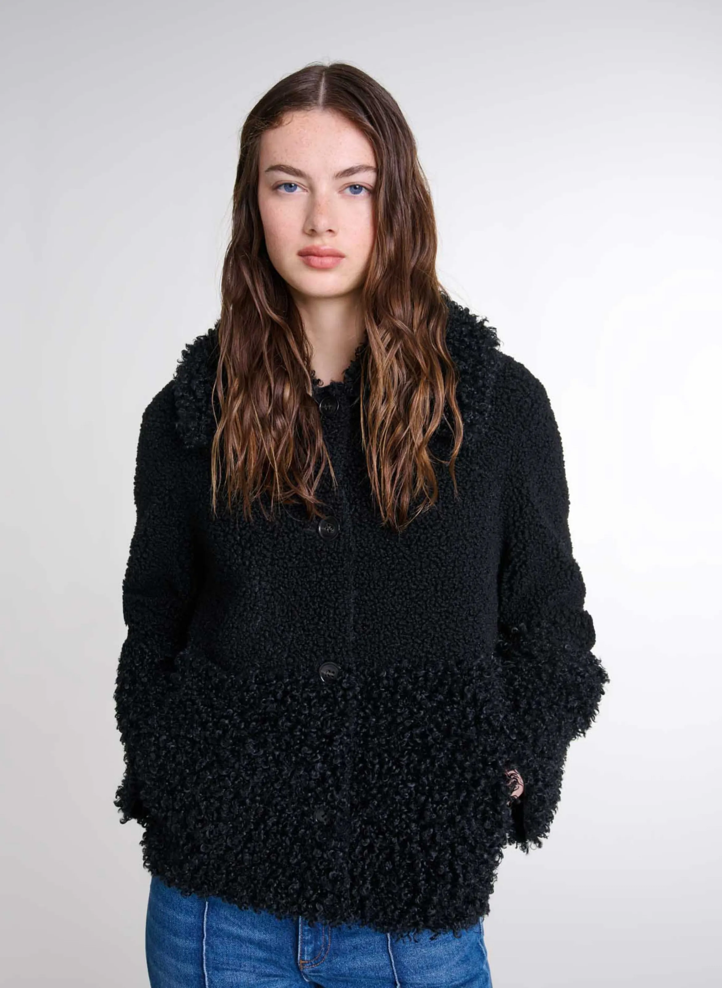  MAJE   Giacca dritta Blair Fancy | Nero