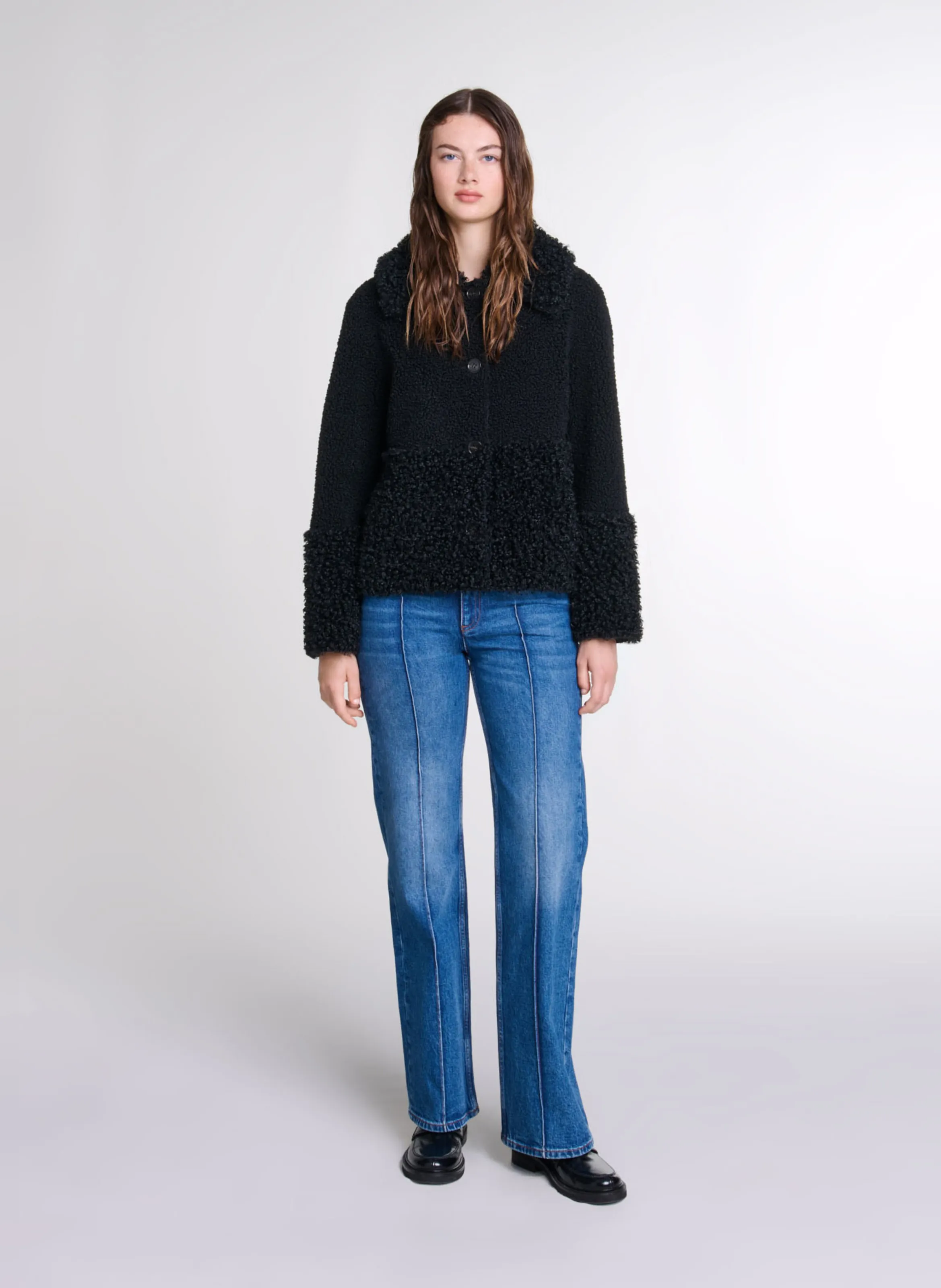  MAJE   Giacca dritta Blair Fancy | Nero