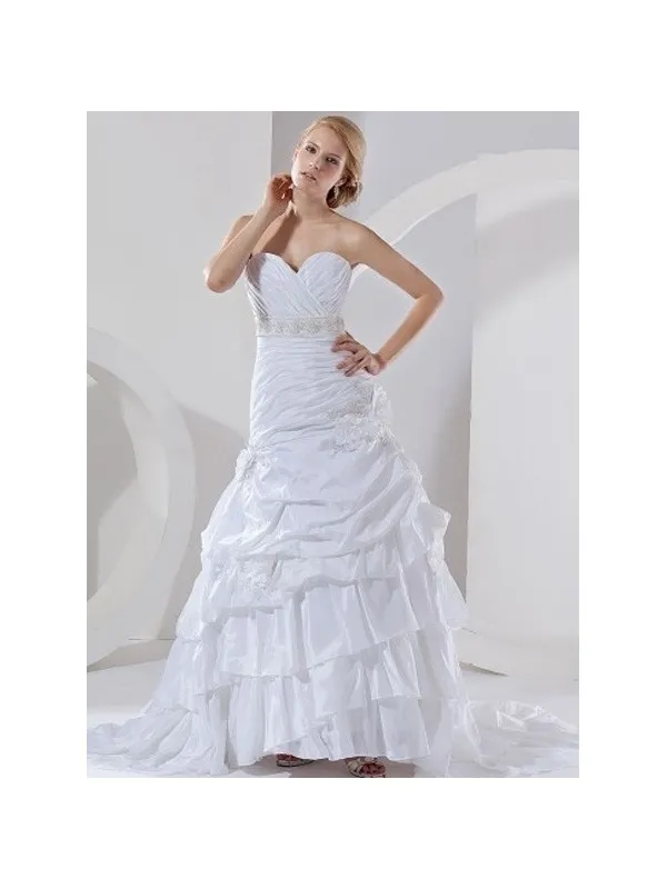MARISOL - Abito da Sposa in Raso Lucido e Gonna a Balze