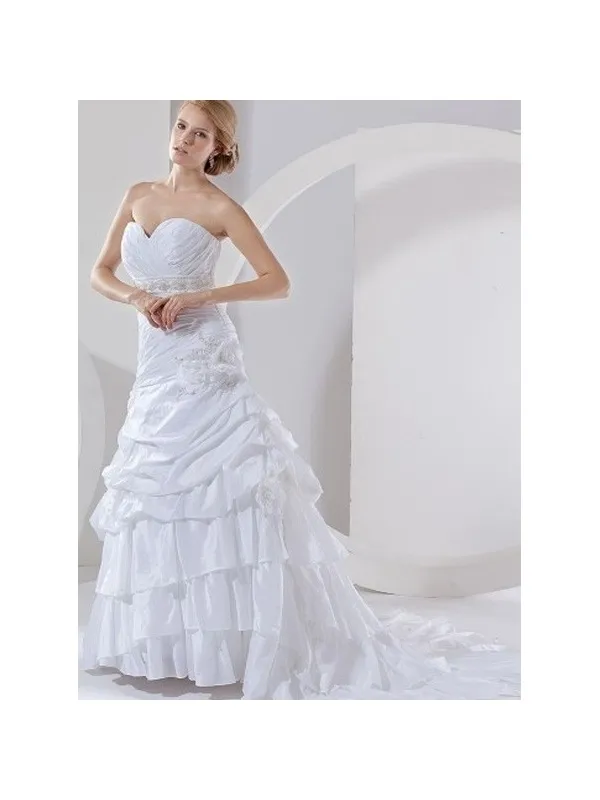 MARISOL - Abito da Sposa in Raso Lucido e Gonna a Balze
