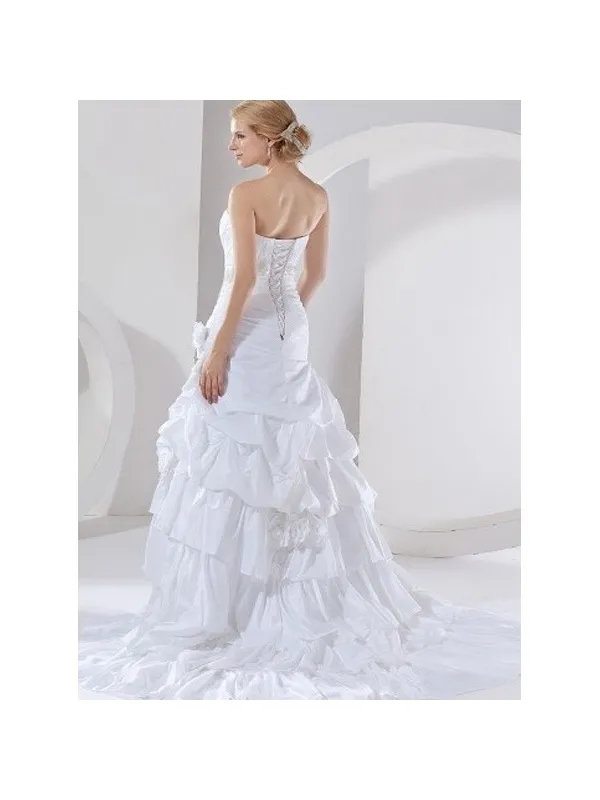 MARISOL - Abito da Sposa in Raso Lucido e Gonna a Balze