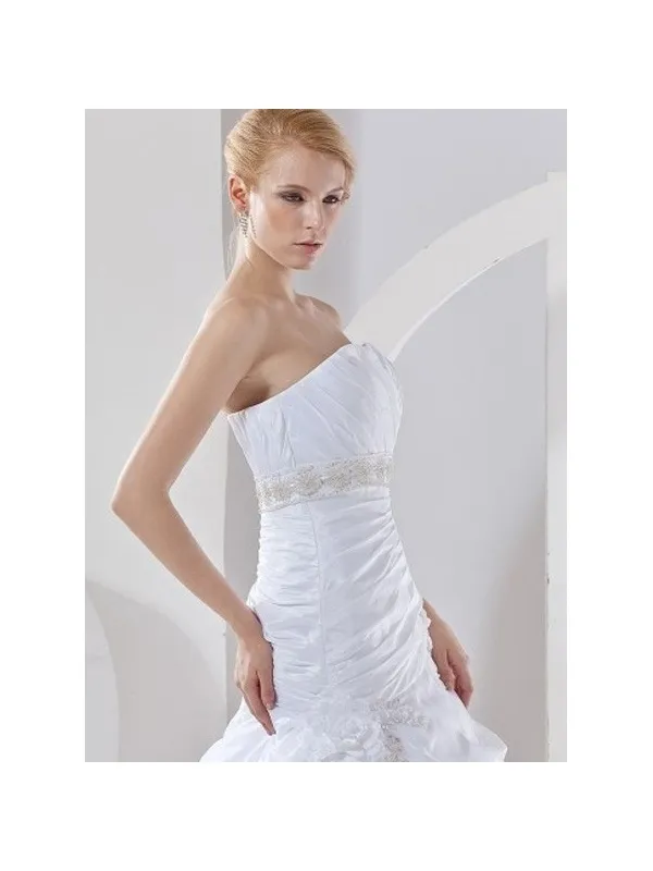MARISOL - Abito da Sposa in Raso Lucido e Gonna a Balze