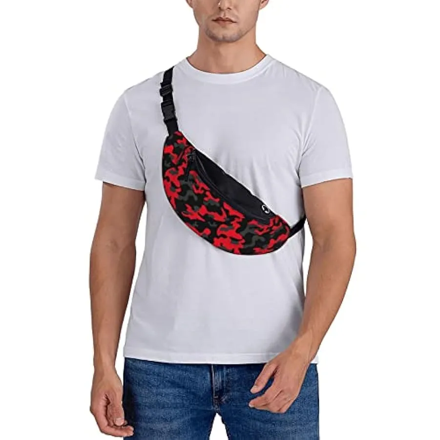 Marsupio da escursionismo Camouflage Red Camo Crossbody Marsupio Marsupio leggero 151768401