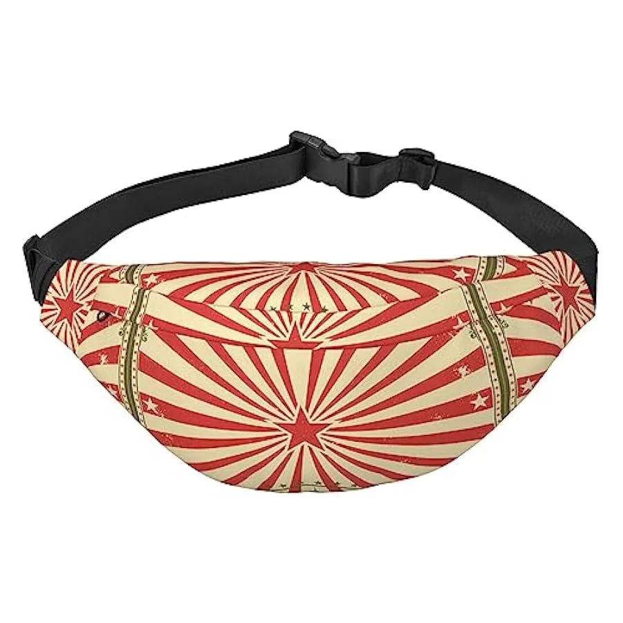 Marsupio vintage con sfondo circo regolabile, marsupio casual, borsa a tracolla per sport, viaggi e feste, Come nella foto, Tagl