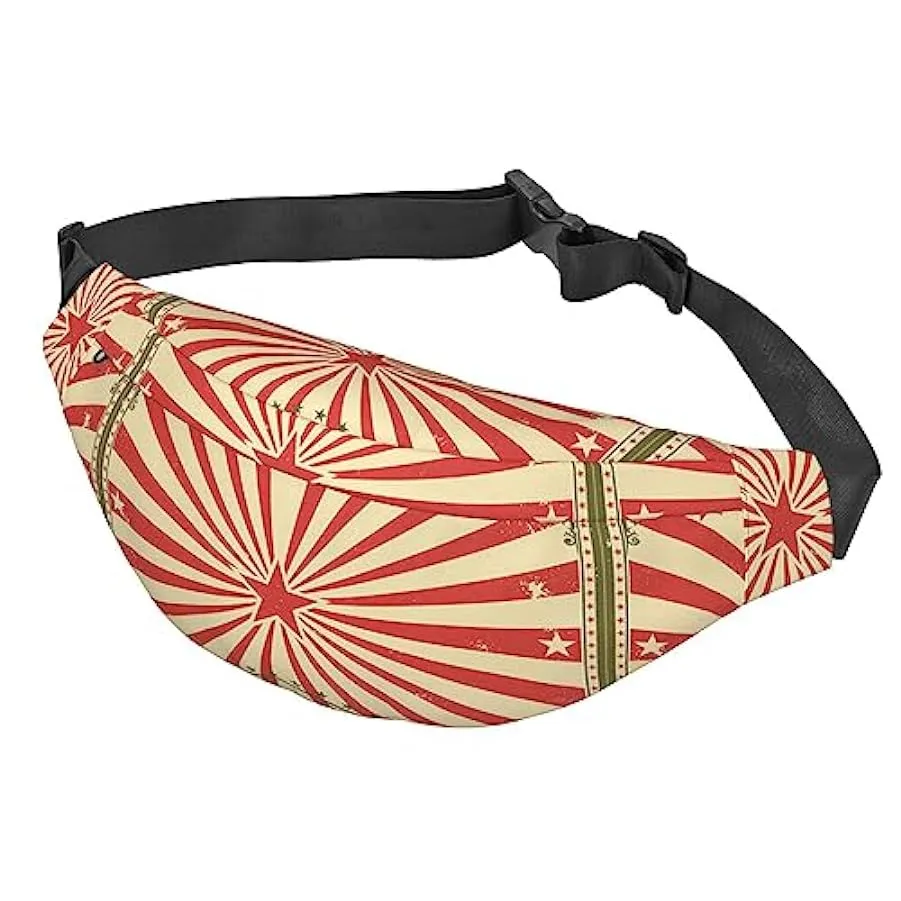 Marsupio vintage con sfondo circo regolabile, marsupio casual, borsa a tracolla per sport, viaggi e feste, Come nella foto, Tagl