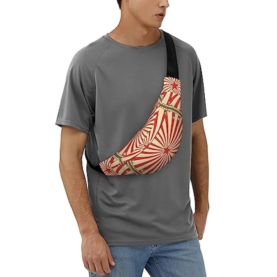 Marsupio vintage con sfondo circo regolabile, marsupio casual, borsa a tracolla per sport, viaggi e feste, Come nella foto, Tagl