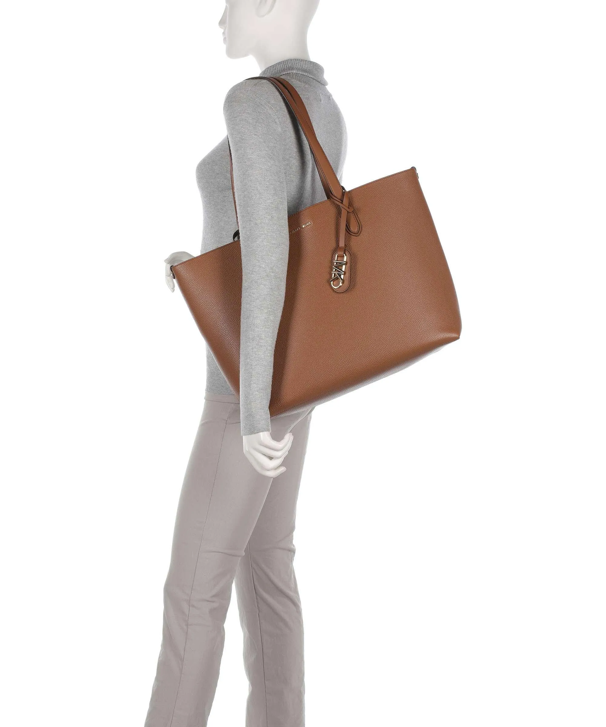  Michael Kors Eliza Borsa shopper pelle di vacchetta grana marrone  