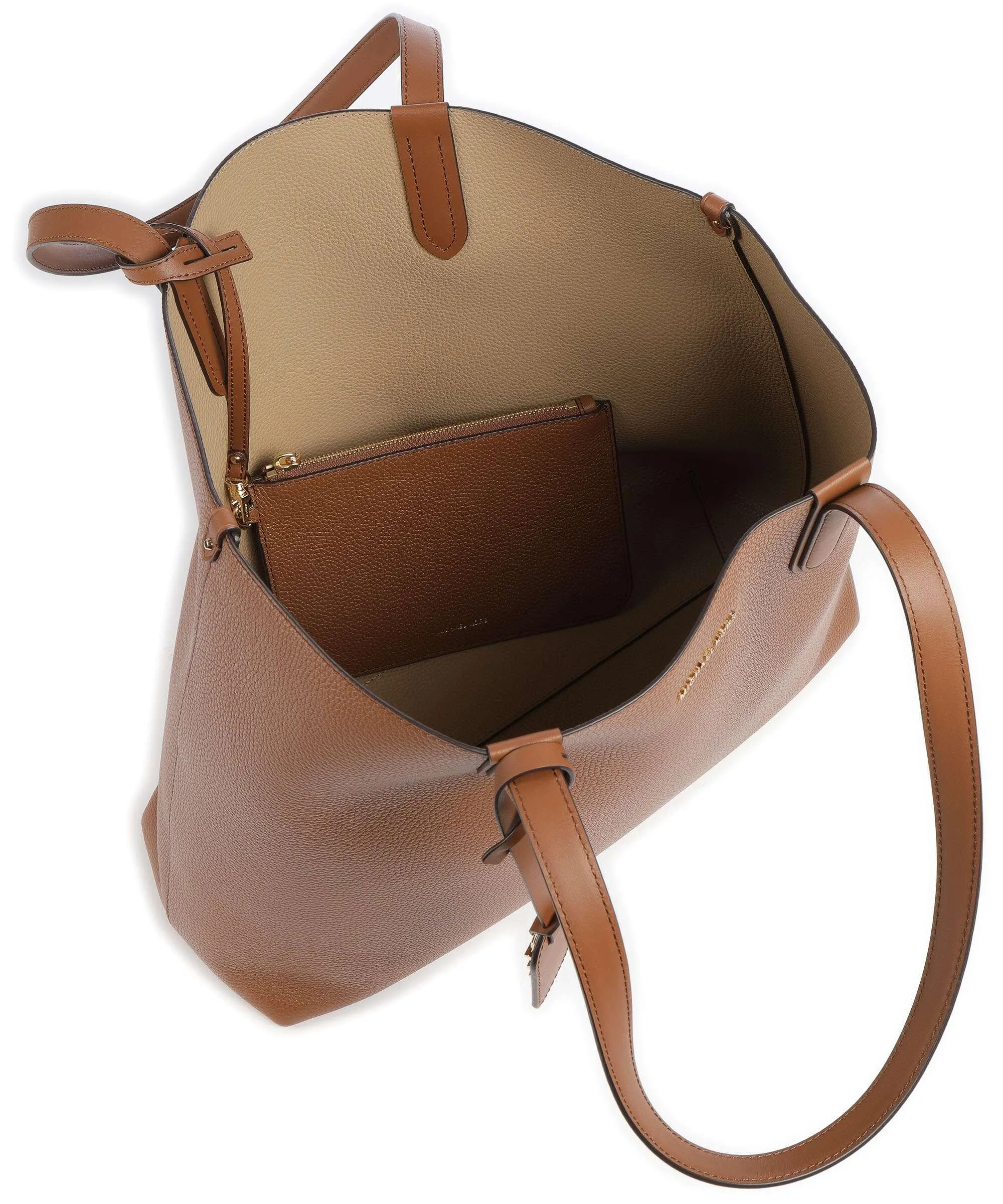  Michael Kors Eliza Borsa shopper pelle di vacchetta grana marrone  