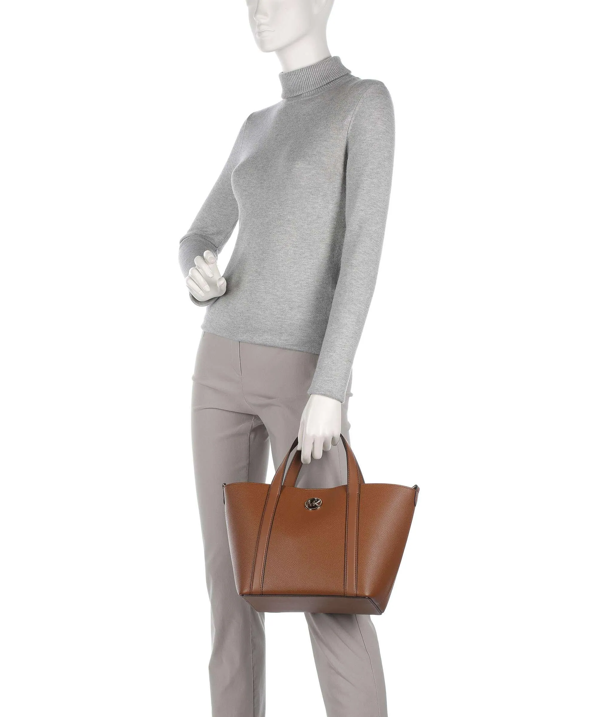  Michael Kors Hadleigh Borsa a mano pelle di vacchetta grana marrone  