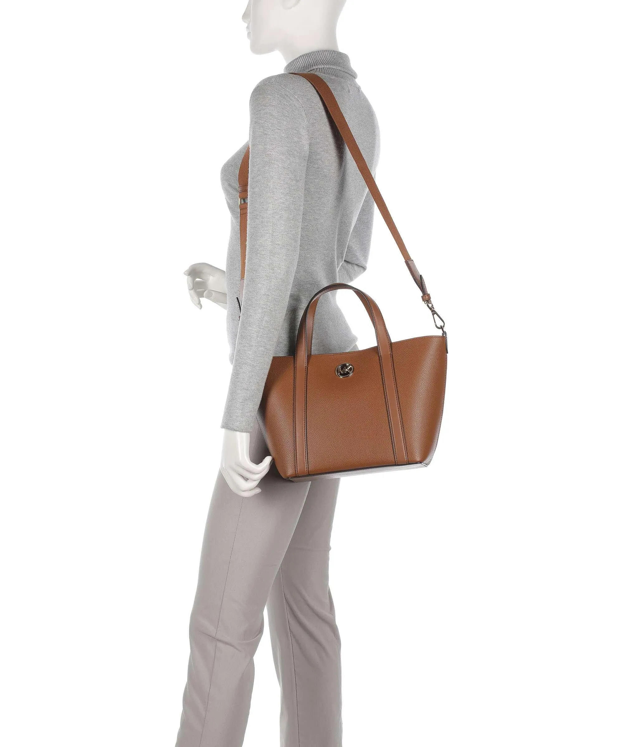  Michael Kors Hadleigh Borsa a mano pelle di vacchetta grana marrone  