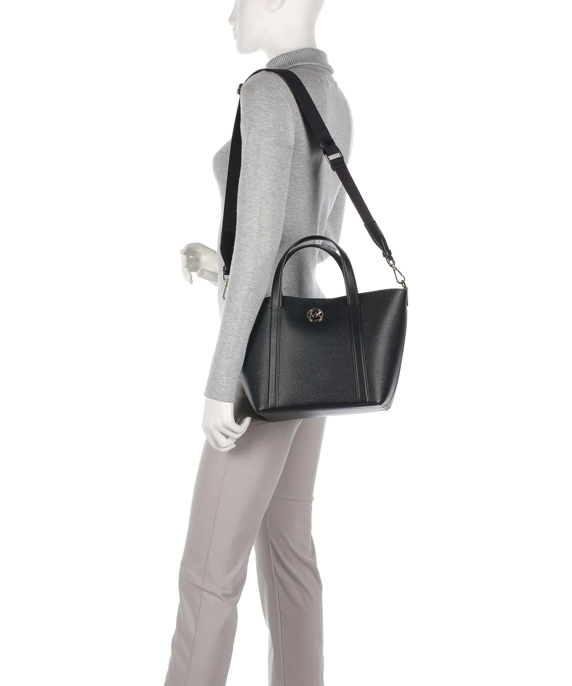  Michael Kors Hadleigh Borsa a mano pelle di vacchetta grana nero  
