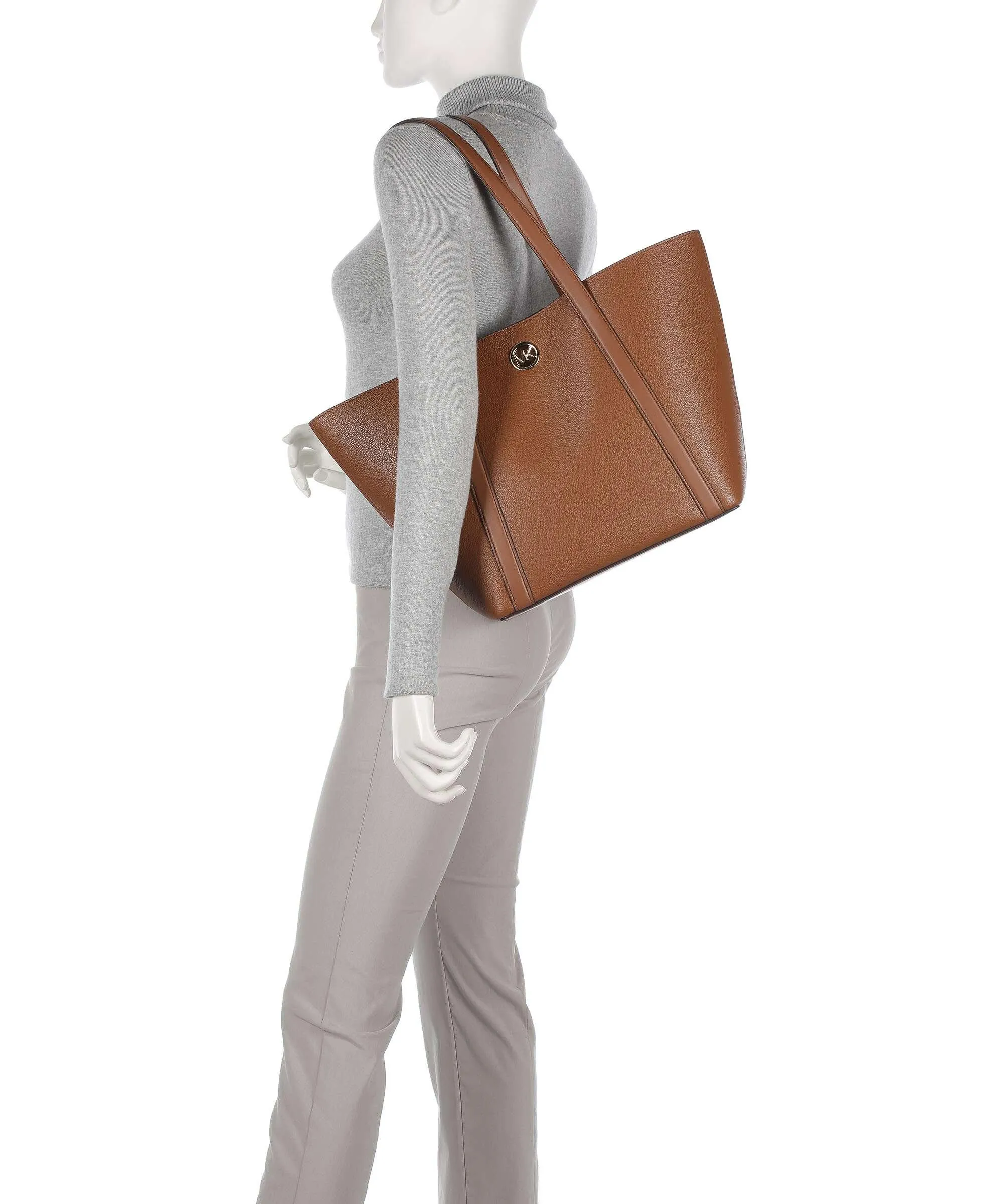  Michael Kors Hadleigh Borsa shopper pelle di vacchetta grana marrone  