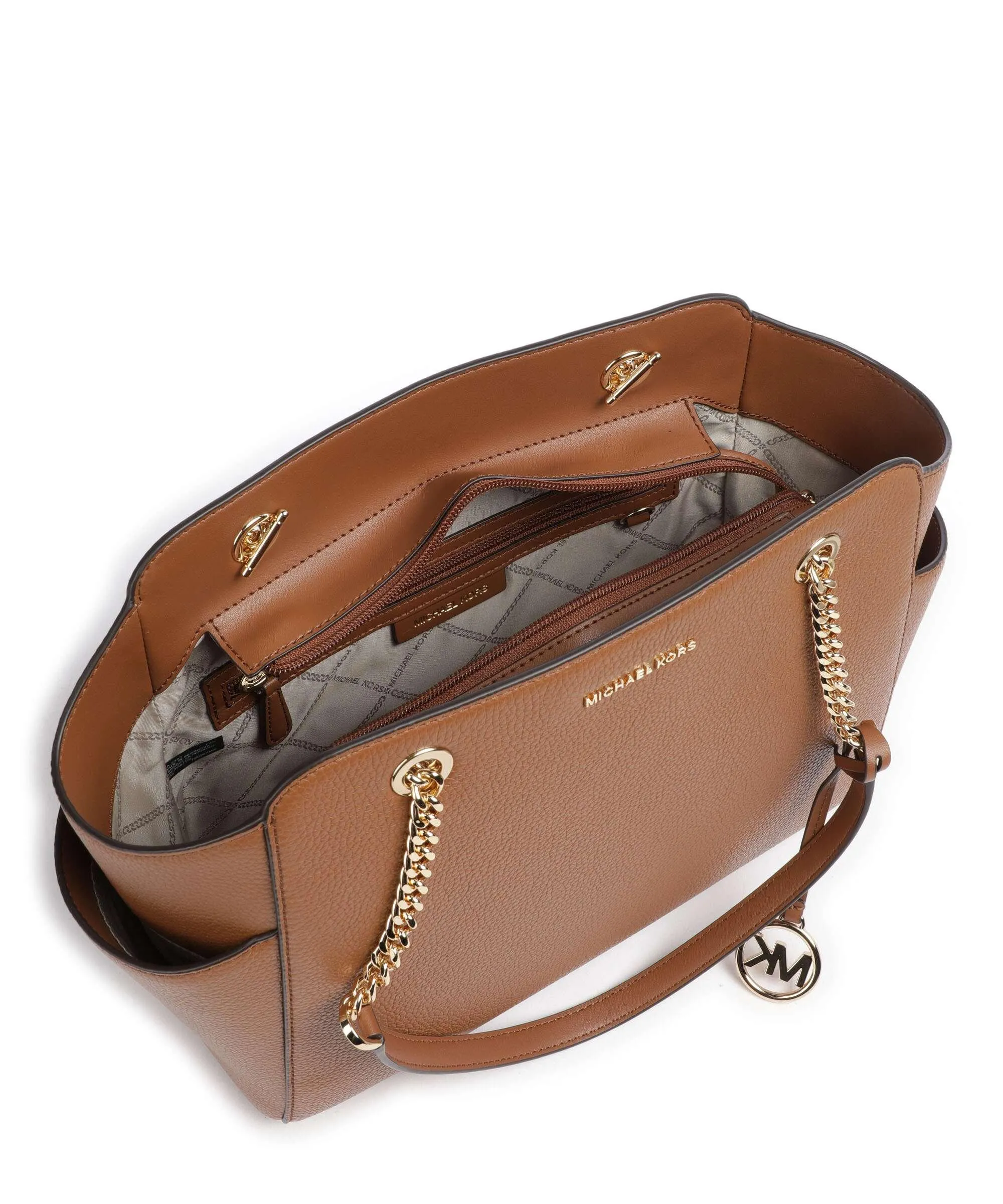  Michael Kors Jacquelyn Borsa shopper pelle di vacchetta grana marrone  