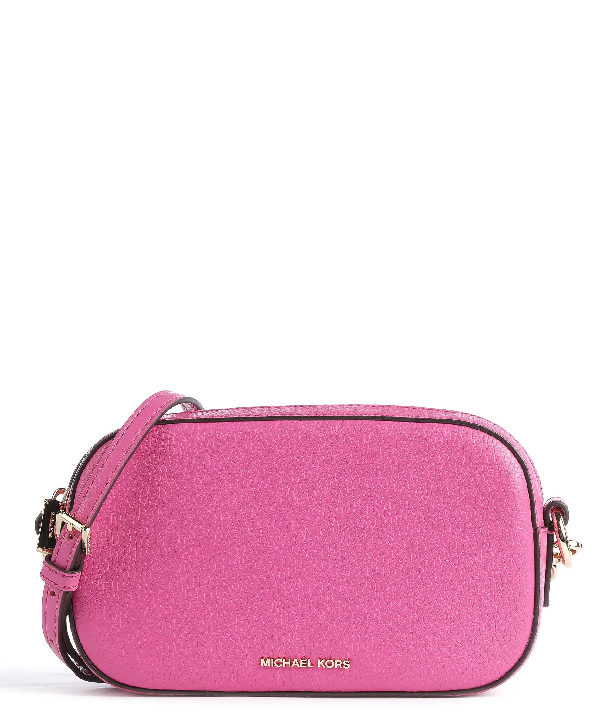  Michael Kors Jet Set Borsa a tracolla pelle di vacchetta grana, tela rosa/marrone  