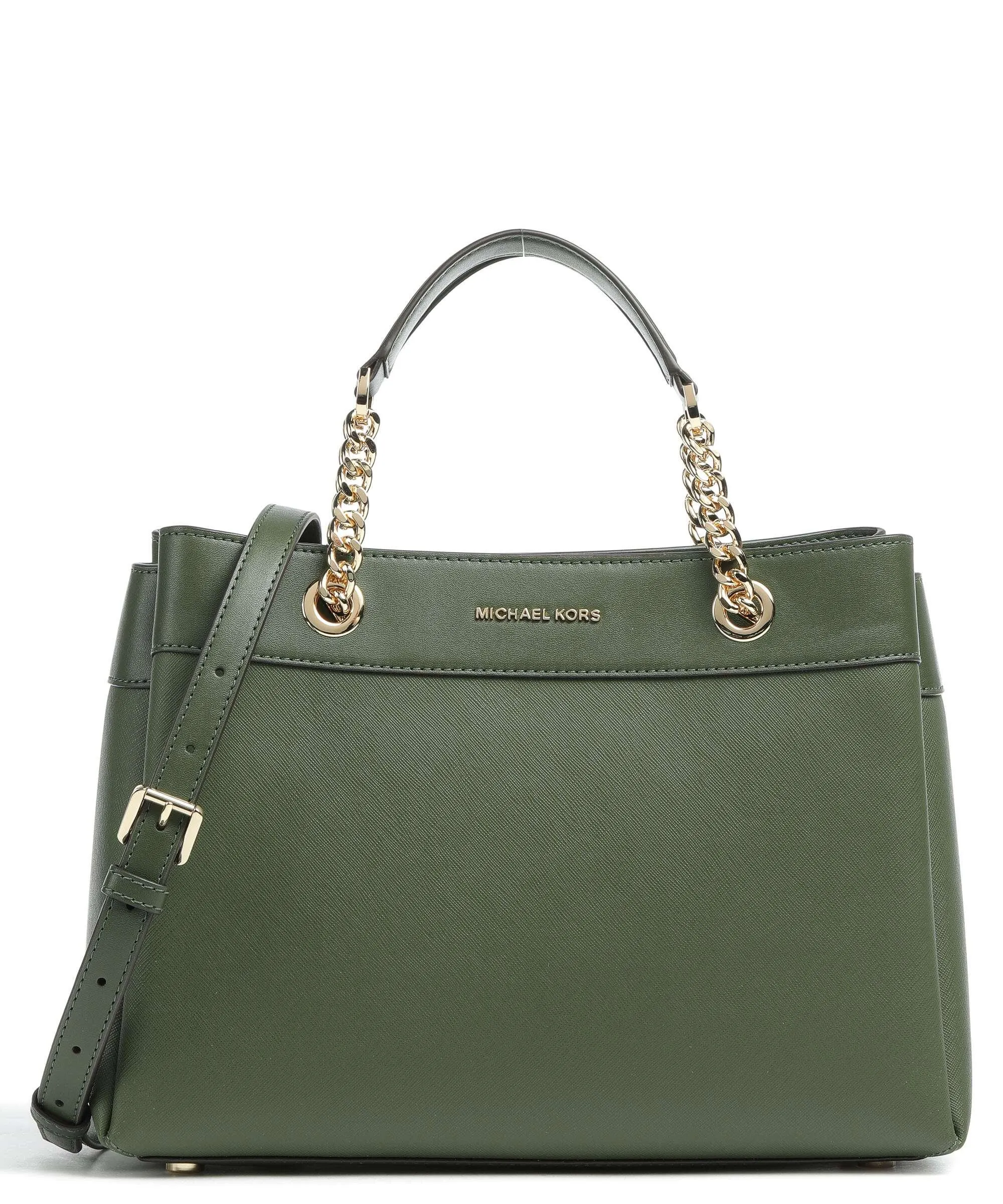  Michael Kors Lori Borsa a mano pelle sintetica verde scuro  