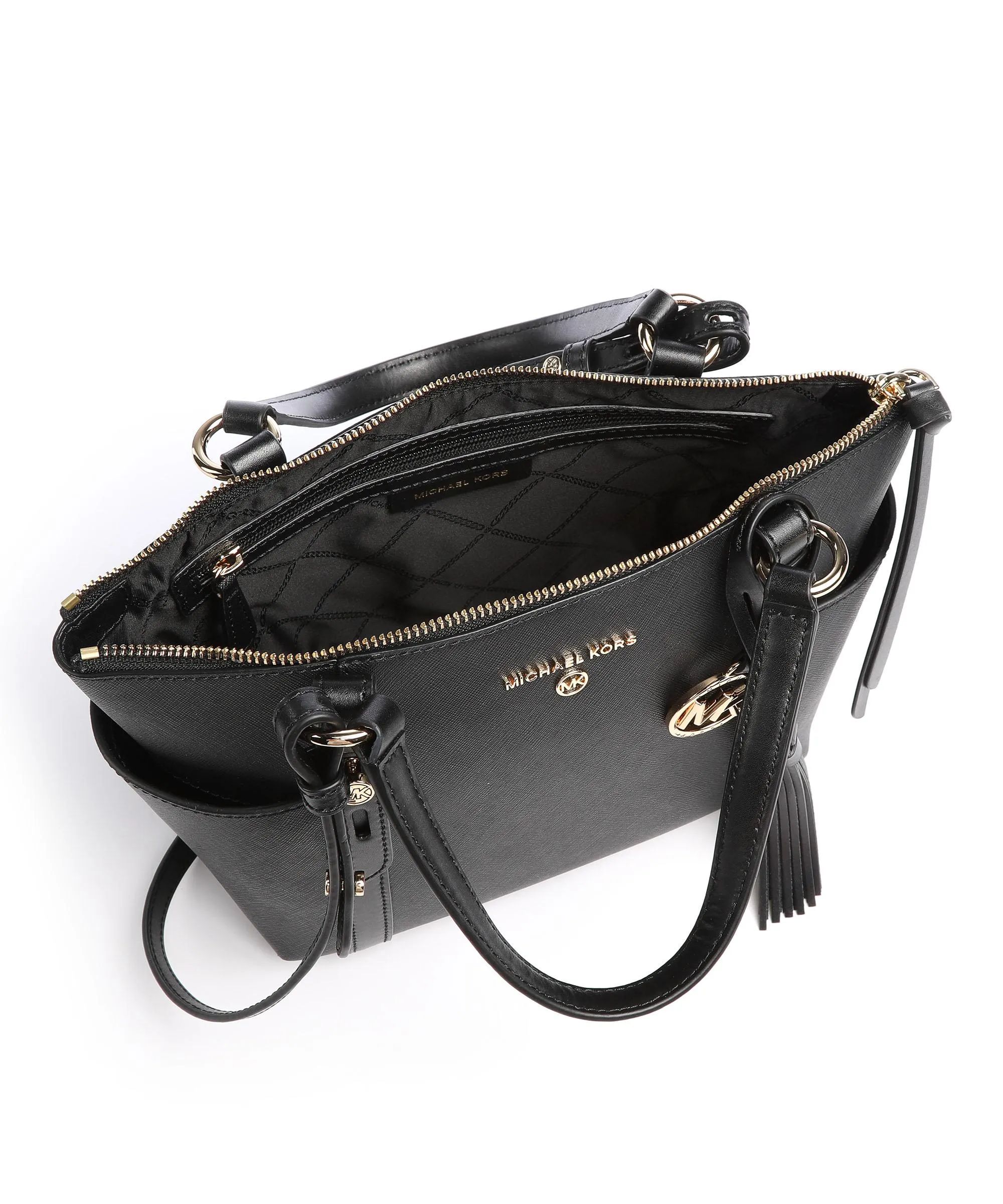  Michael Kors Sullivan Borsa a mano pelle di vacchetta saffiano nero  