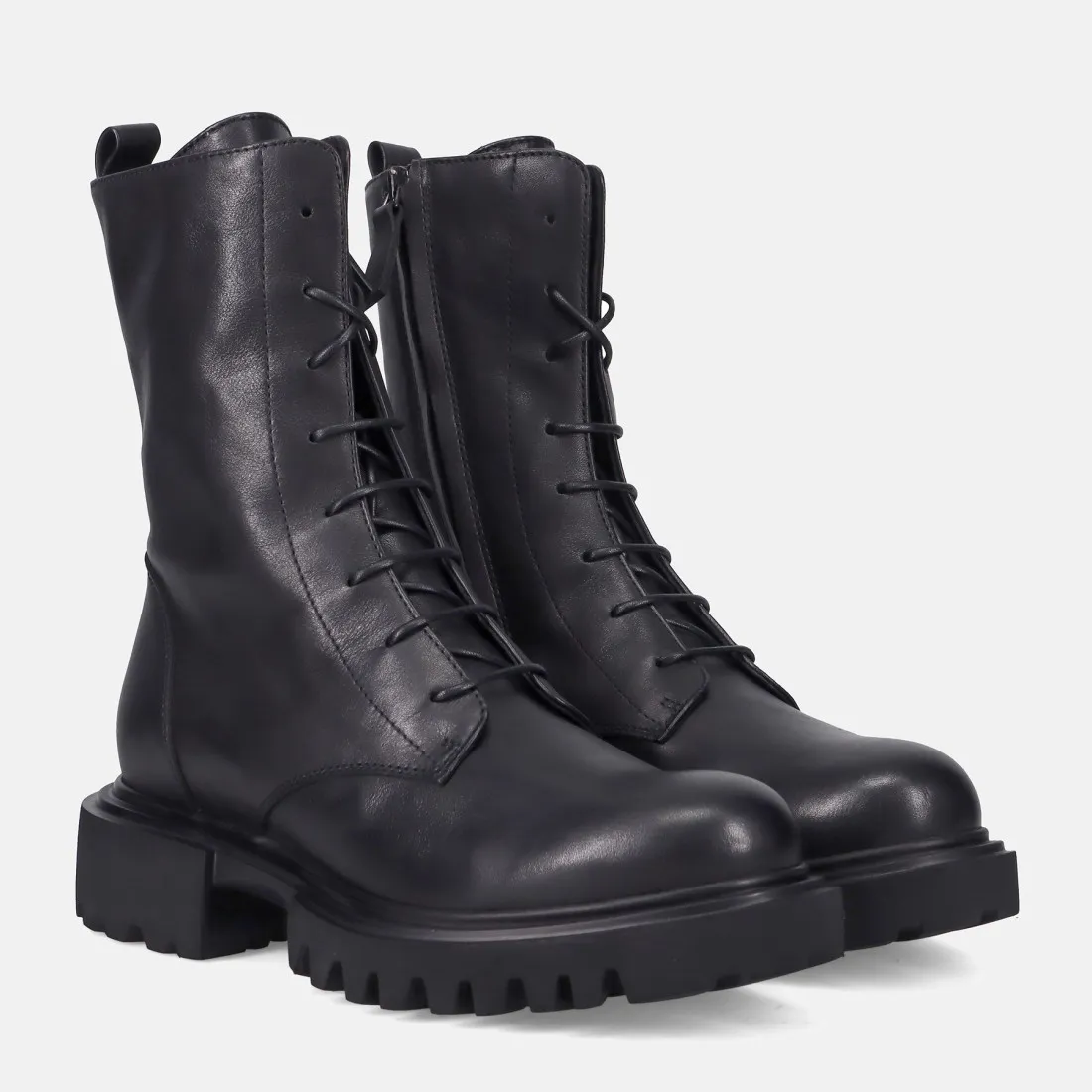 Military boot da donna Vicolo 8 in pelle nera