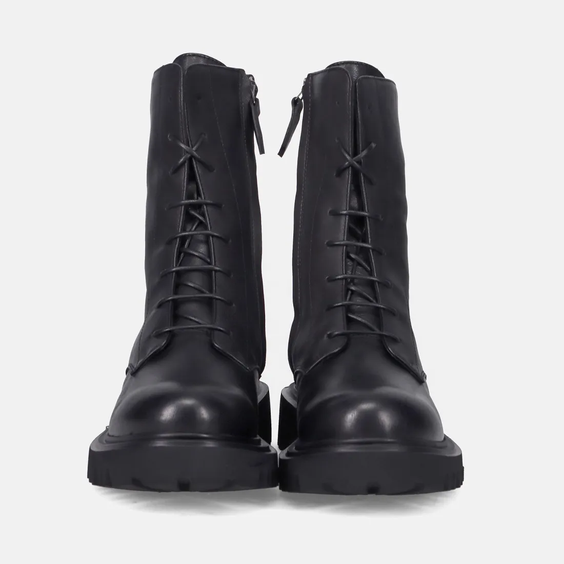 Military boot da donna Vicolo 8 in pelle nera