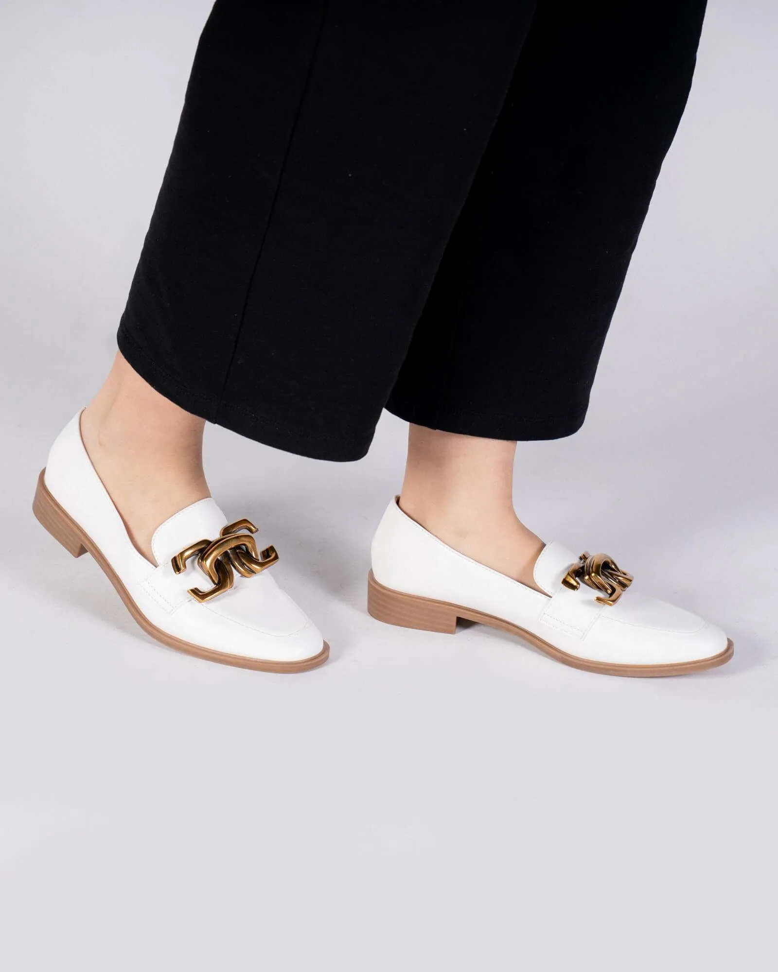 Mocassino con fibbia - Bianco