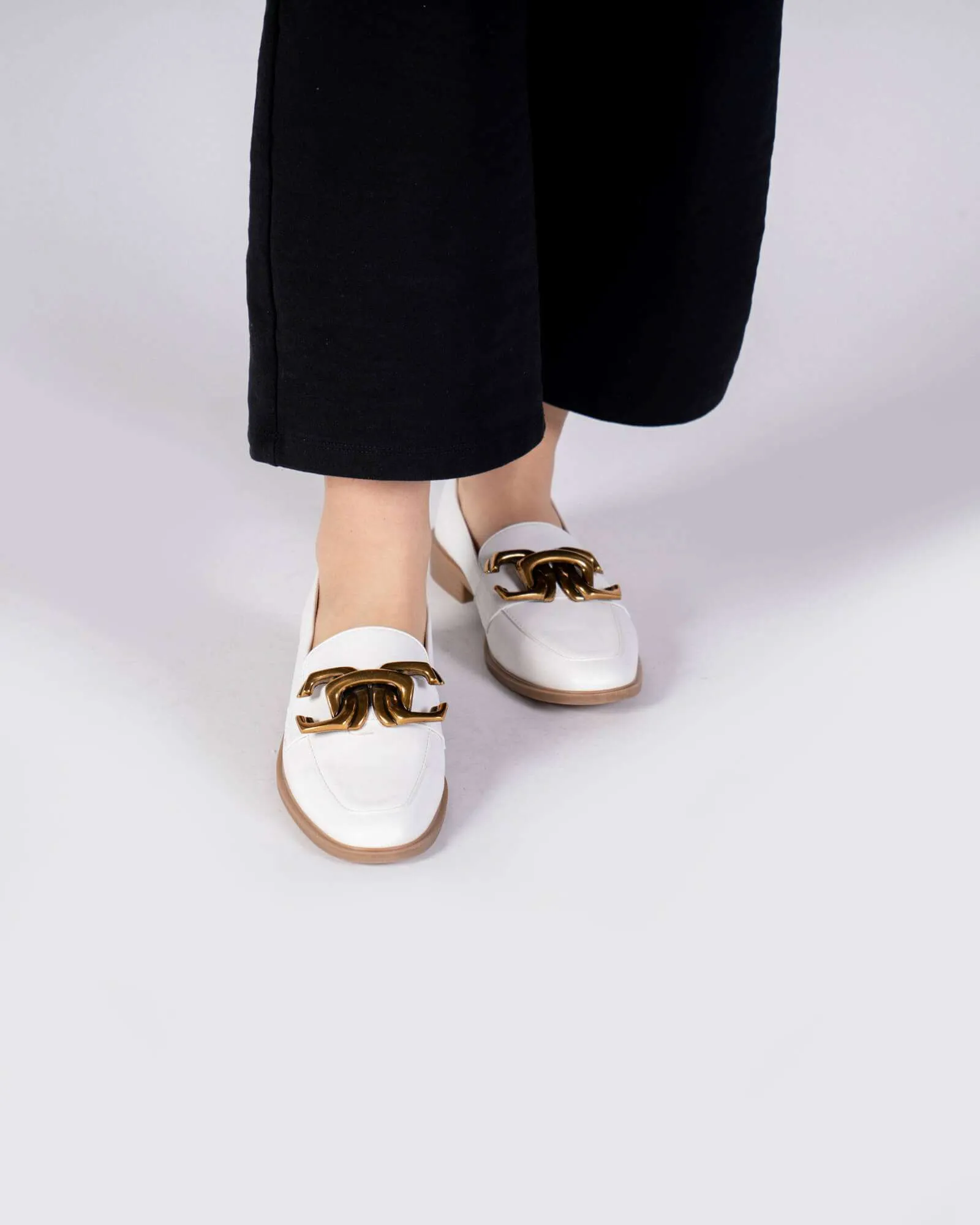 Mocassino con fibbia - Bianco