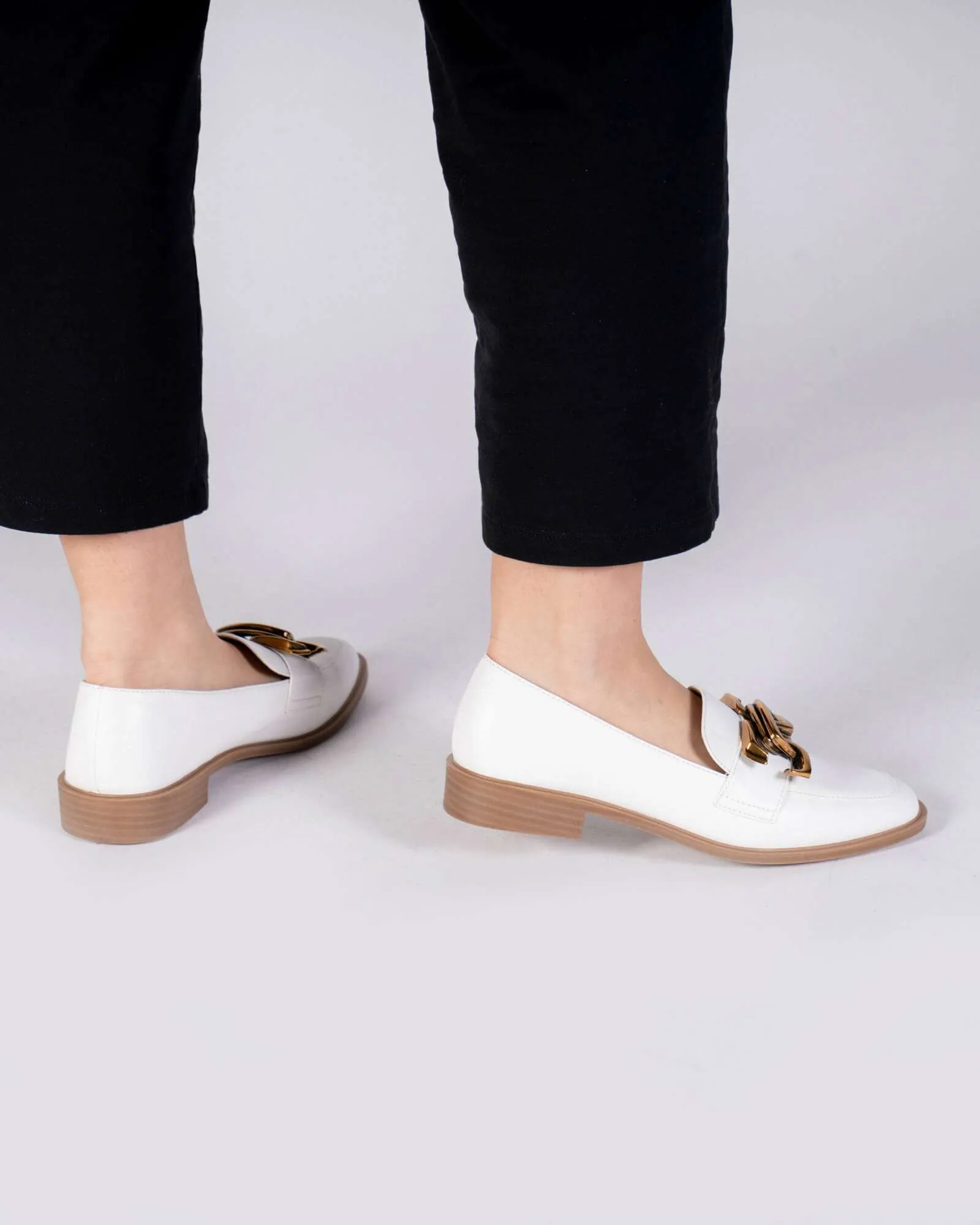 Mocassino con fibbia - Bianco