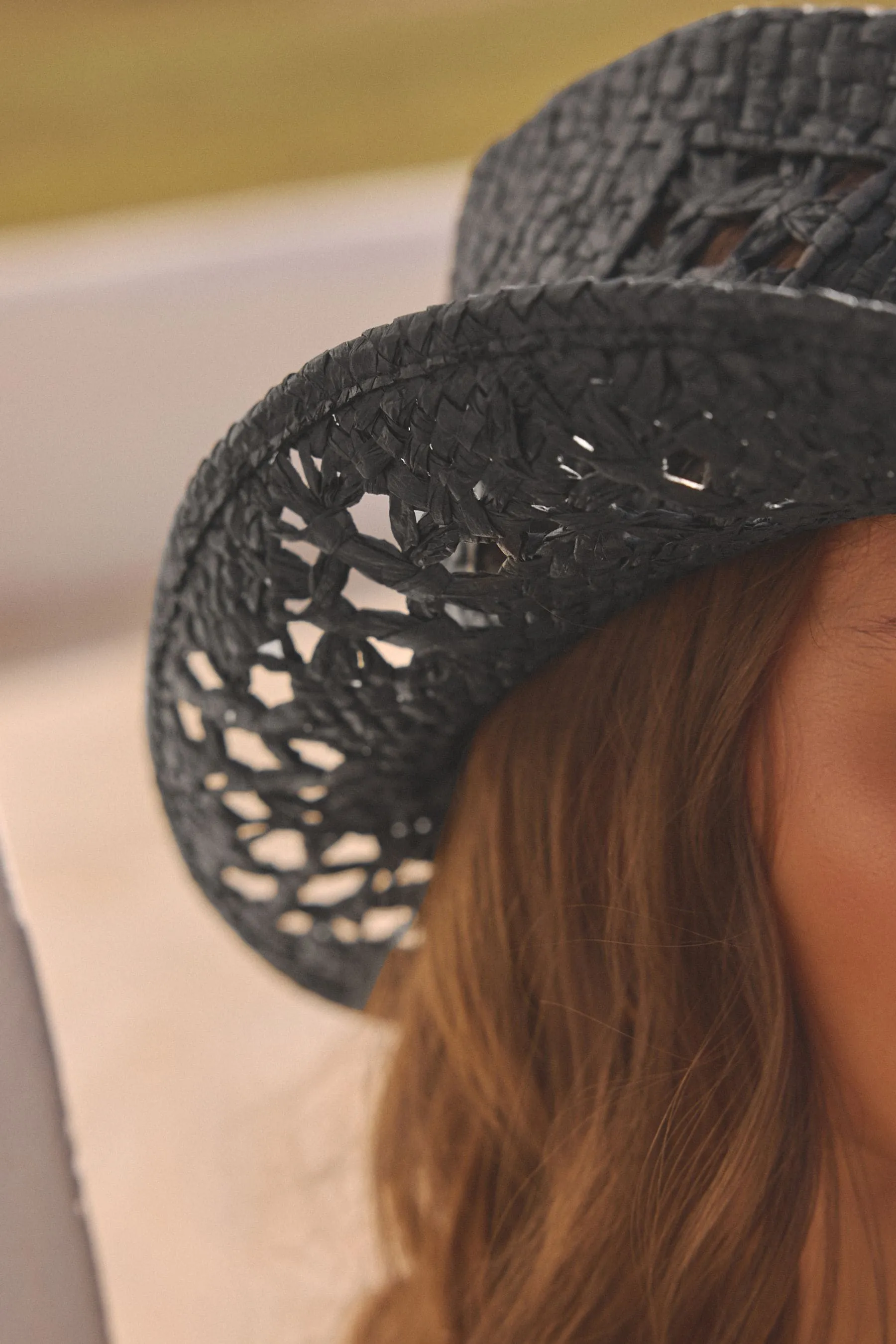 Nero  - Cappello di paglia stile western
