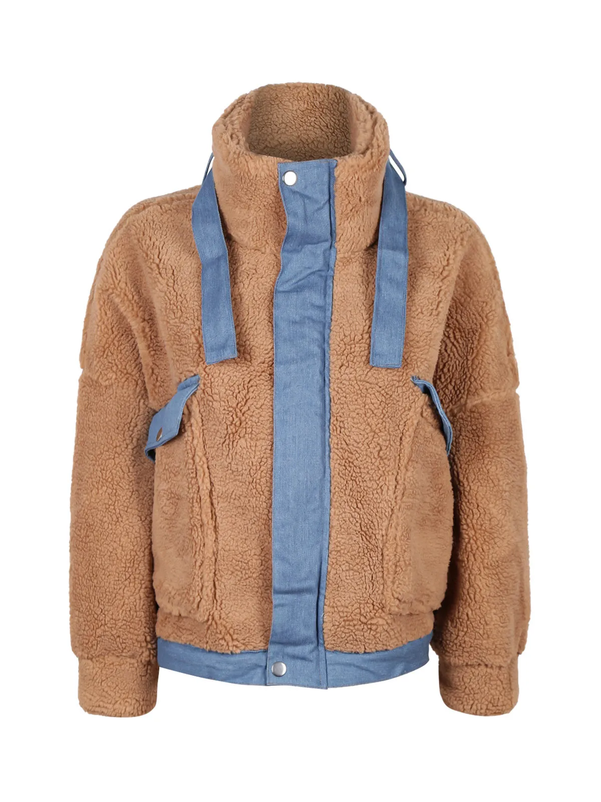 New Collection Kurz geschnittene Oversize-Teddyjacke